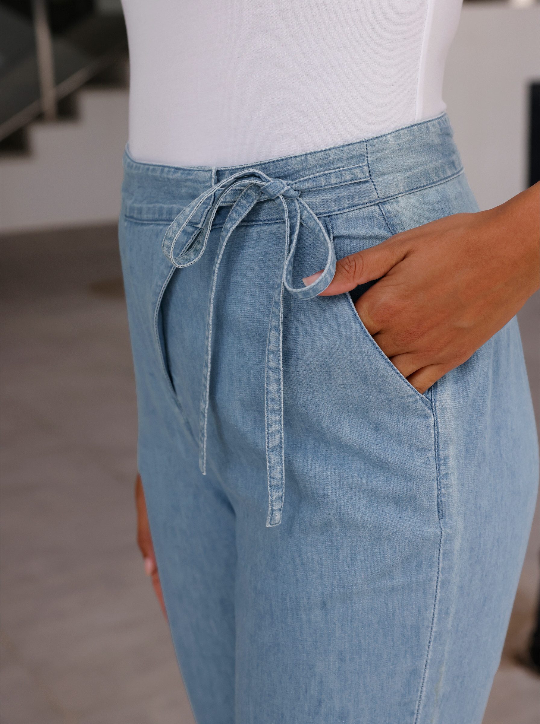 Sieh an! Blusenblazer Jeans-Blazer Langarm