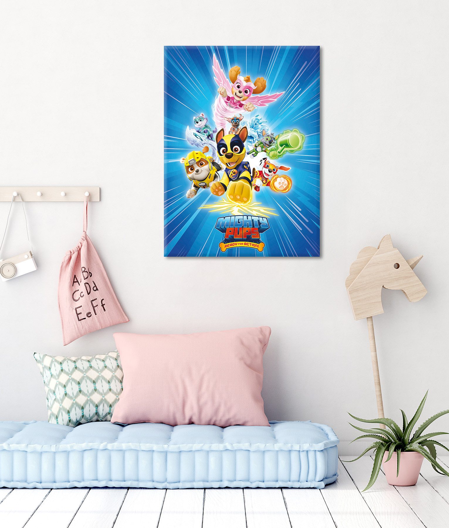 Bönninghoff Leinwandbild Wandbild MIGHTY PUPS PAW PATROL 46x61 cm – Leinwandbild Keilrahmen, Cartoon, Hunde, Kinder, Paw Patrol, Serien, Tiere (1 St), auf Keilr – Bild 4 von 5
