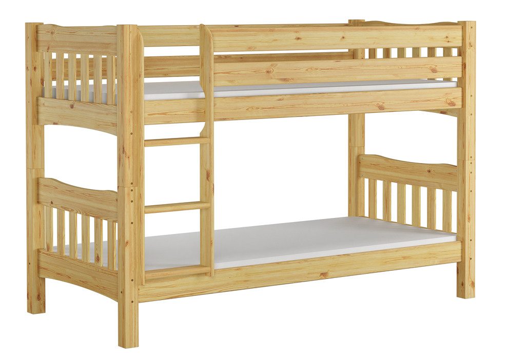 ERST-HOLZ Etagenbett Etagenbett 90 x 200 cm Kiefer Massiv Sehr Stabil auch für Erwachsene