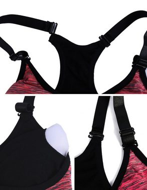 Fangqi Bralette 3PC Damen Sportunterwäsche lila gemustert, elastisch und bequem, Yogaunterwäsche, Sportunterwäsche