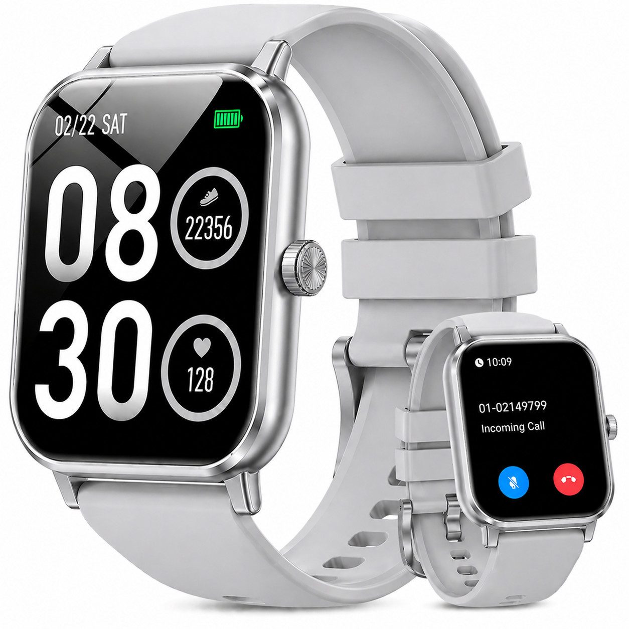 ibettertec 2026 Smartwatch Damen Herren mit 1,83 Zoll HD-Touchscreen, wasserdicht Smartwatch (22 cm Armband cm) Spar-Set