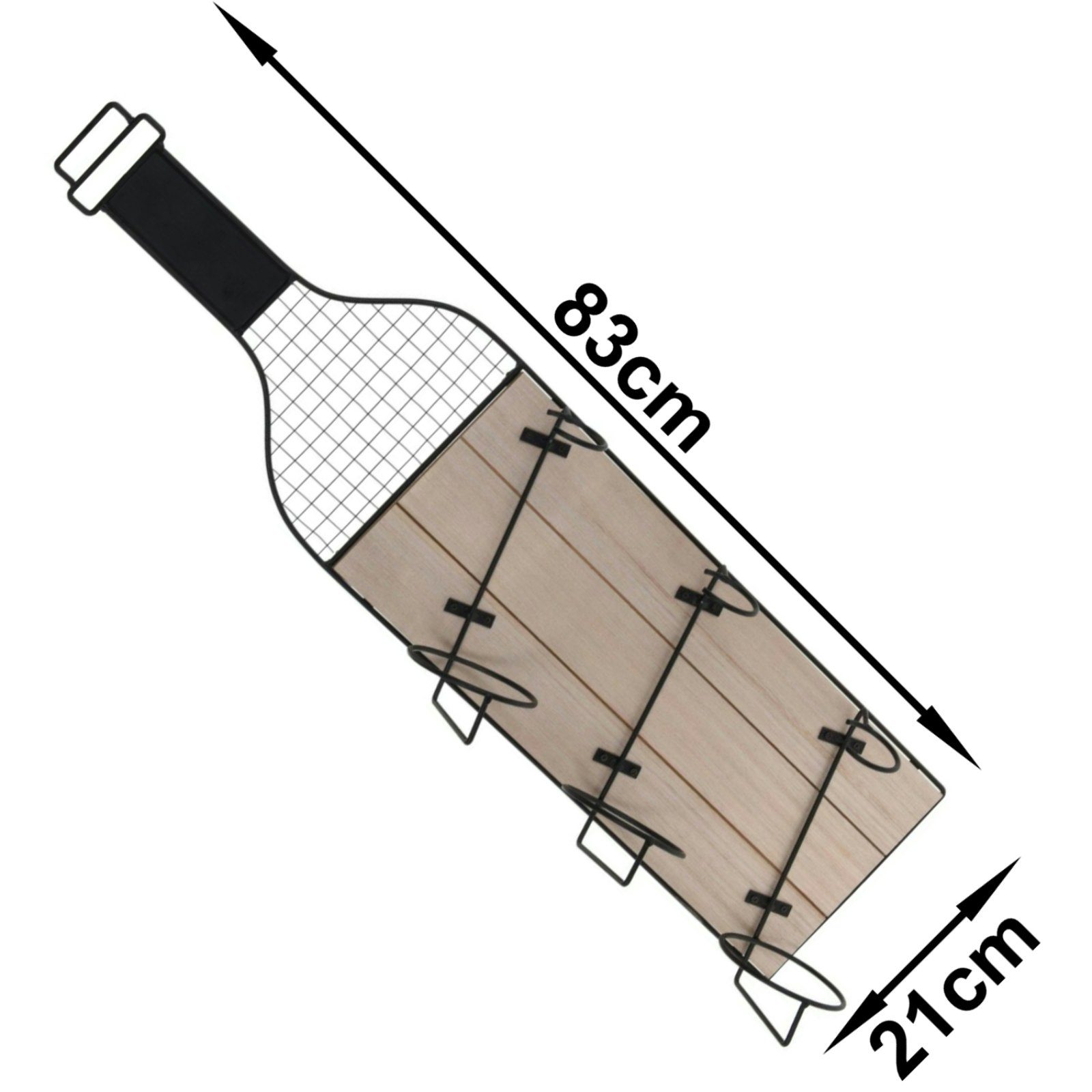 Koopman Flaschenregal Weinregal Weinschrank Metallregal 83 cm zum Aufhängen günstig online kaufen