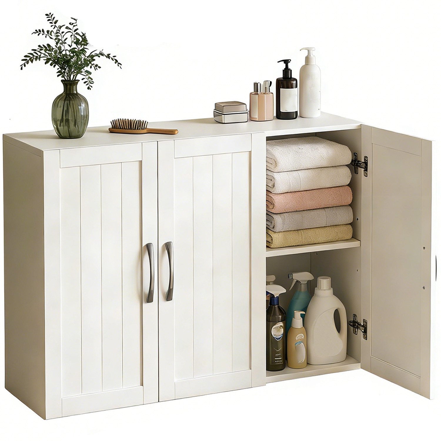 SURFOU Badkommode Badezimmerschrank Unterschrank Badezimmer-Aufbewahrungsschränke (mit Schublade), mit verstellbaren Regalen für Badezimmer, Wohnzimmer, Schlafzimmer