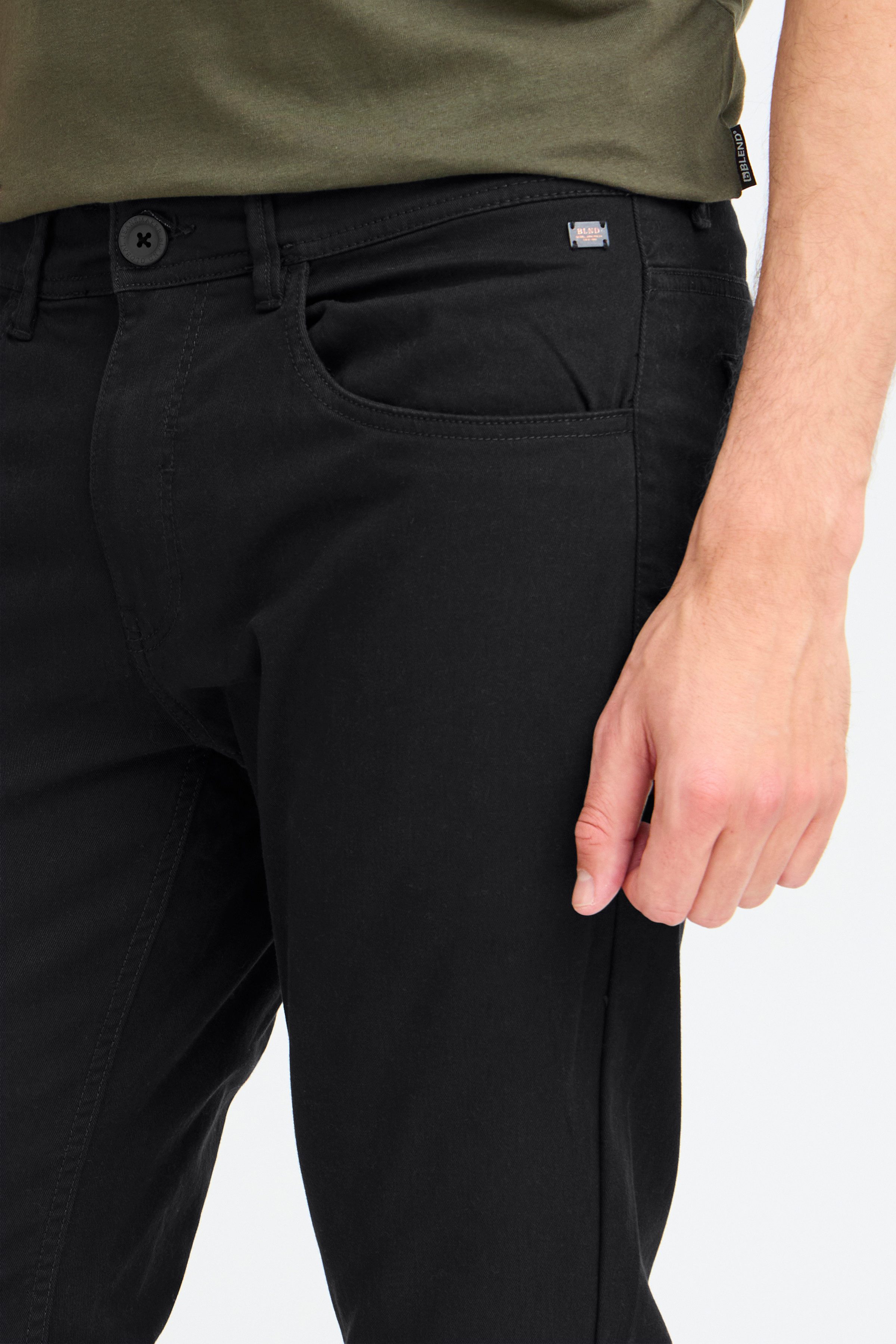 Blend 5-Pocket-Hose BHRODNEY PANT NOOS mit Markenlabel, aus Baumwolle, Regular Fit, Webware, knöchellang