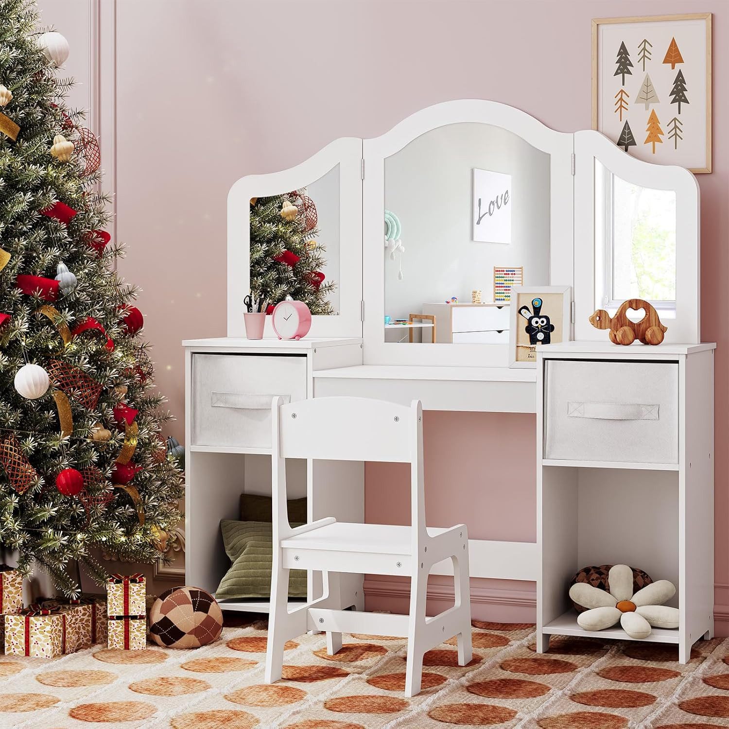 TLGREEN Schminktisch Kinderschminktisch 2 in 1,mit günstig online kaufen