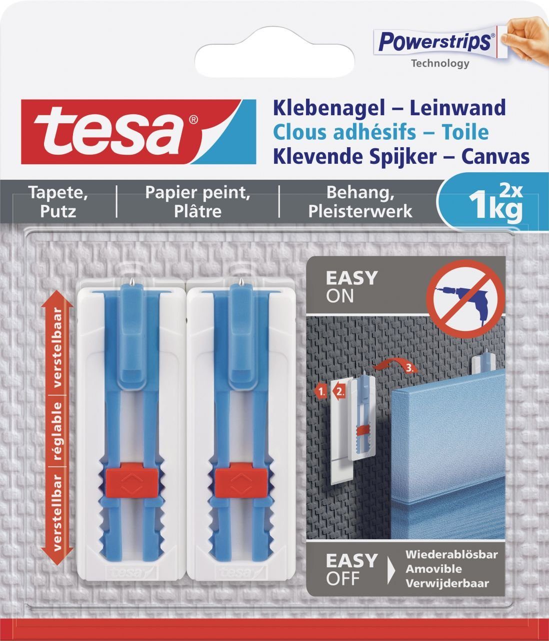 tesa Klebepad tesa Klebenagel Traglast 1 kg, 2 Stück