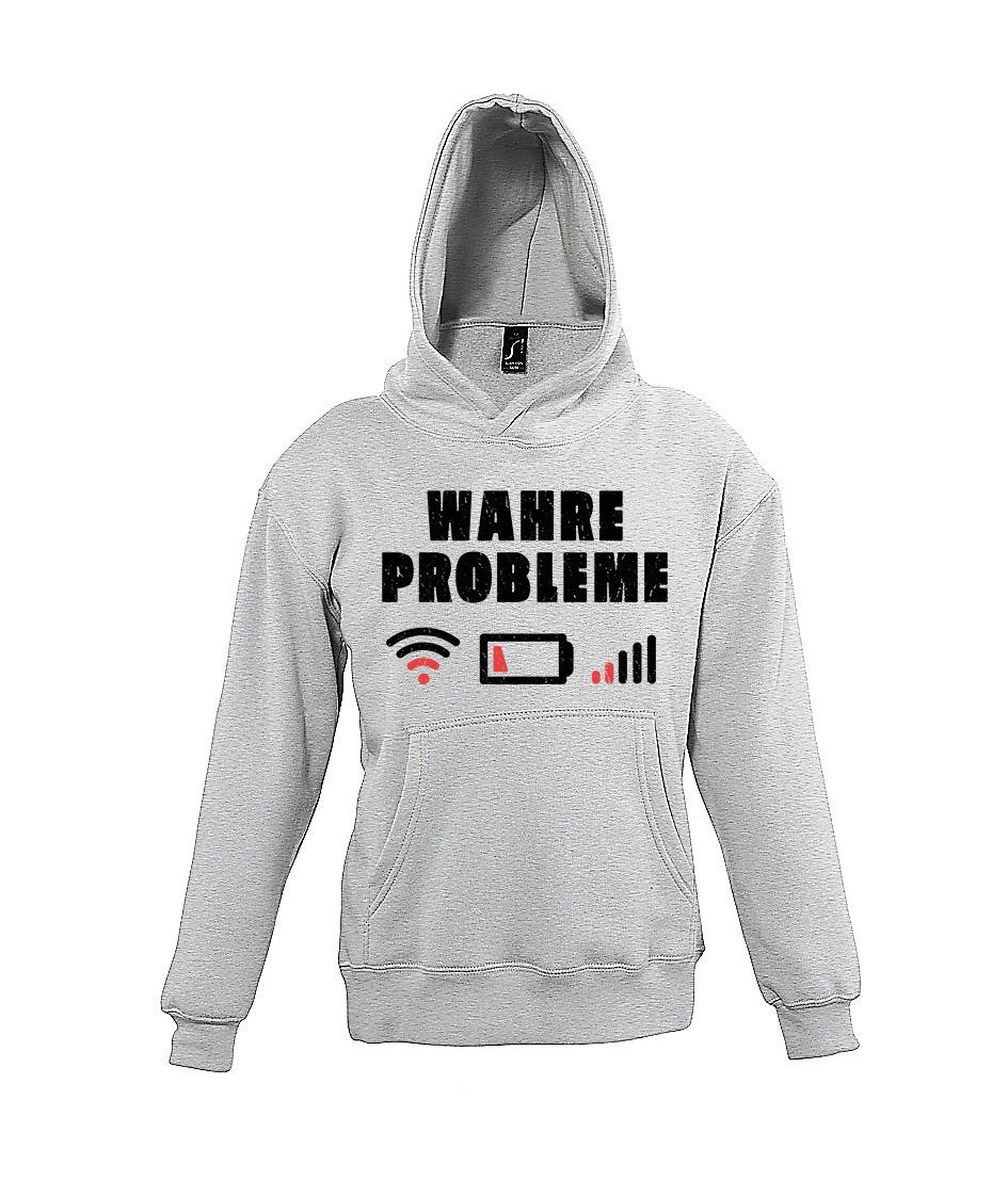 Youth Designz Kapuzenpullover "Wahre Hoodie mit Jungen Pullover Mädchen lustigem für Frontprint Probleme" Grau und