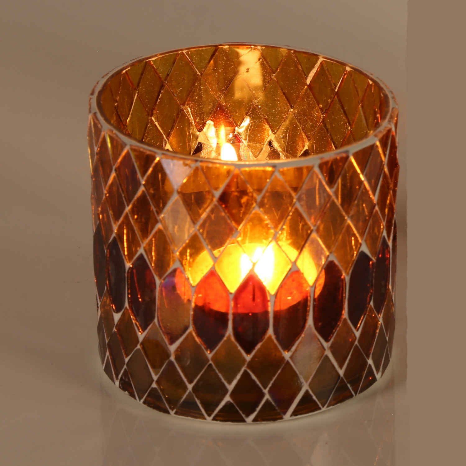 Casa Moro Windlicht Marokkanisches Mosaik-Windlicht Rayan GELB rund aus  Glas (Teelichthalter Boho Chic Kerzenständer Kerzenhalter, Glaswindlicht in  den Größen S und M oder als 2er Set bestellbar), Kunsthandwerk pur für  einfach schöner