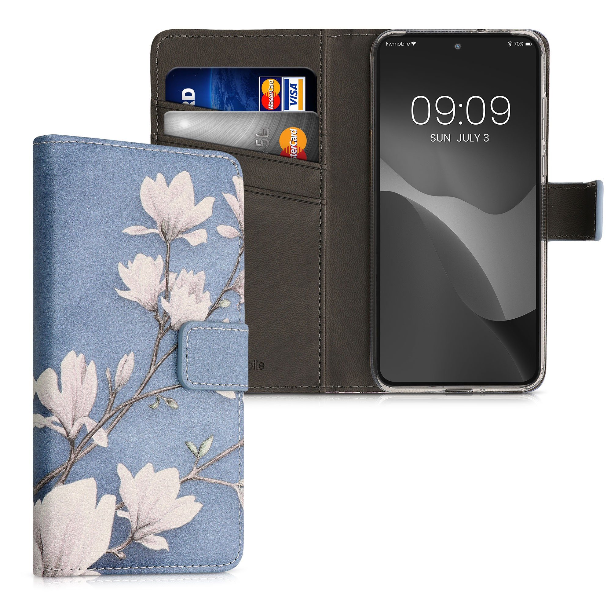 kwmobile Handyhülle Wallet Case für Motorola Edge 30 Neo, Hülle mit Ständer Kartenfächer - Handyhülle