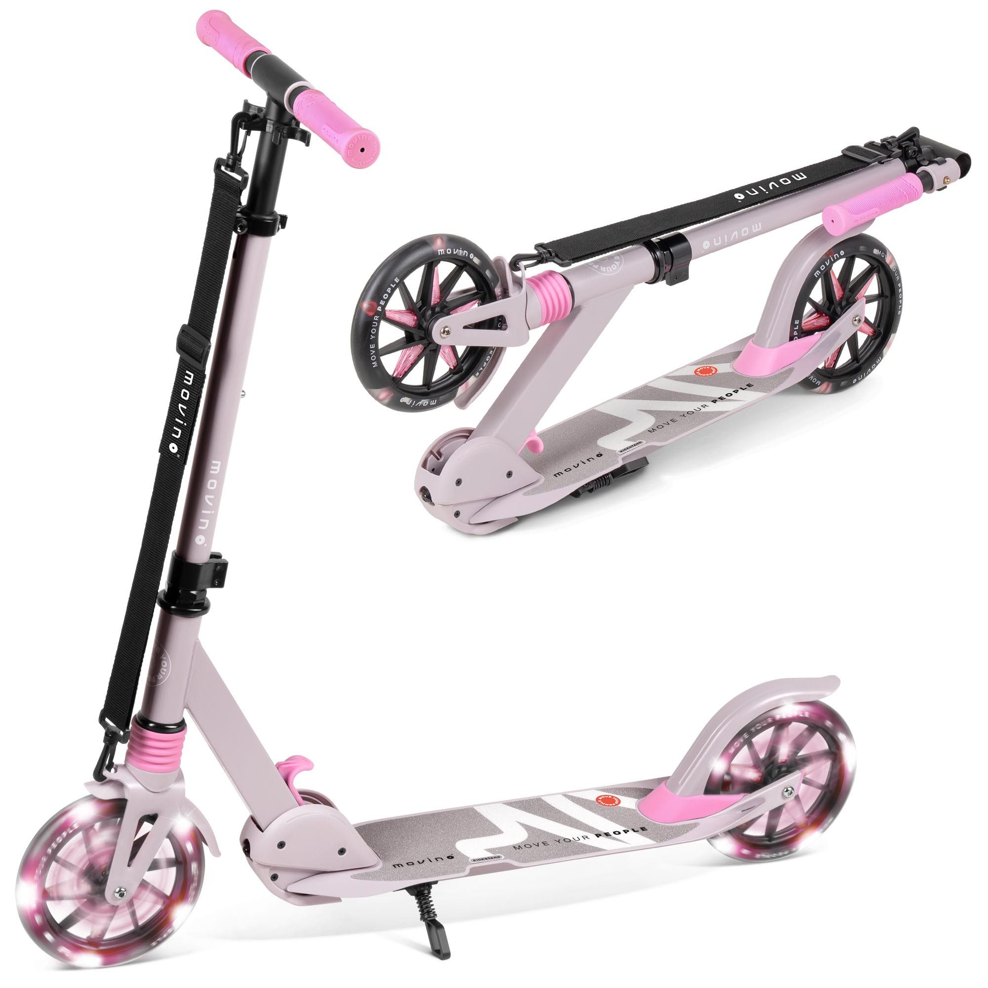 Movino Cityroller MOVINO CITY LIGHT Stoßdämpfer LED-Rollen max. 100kg