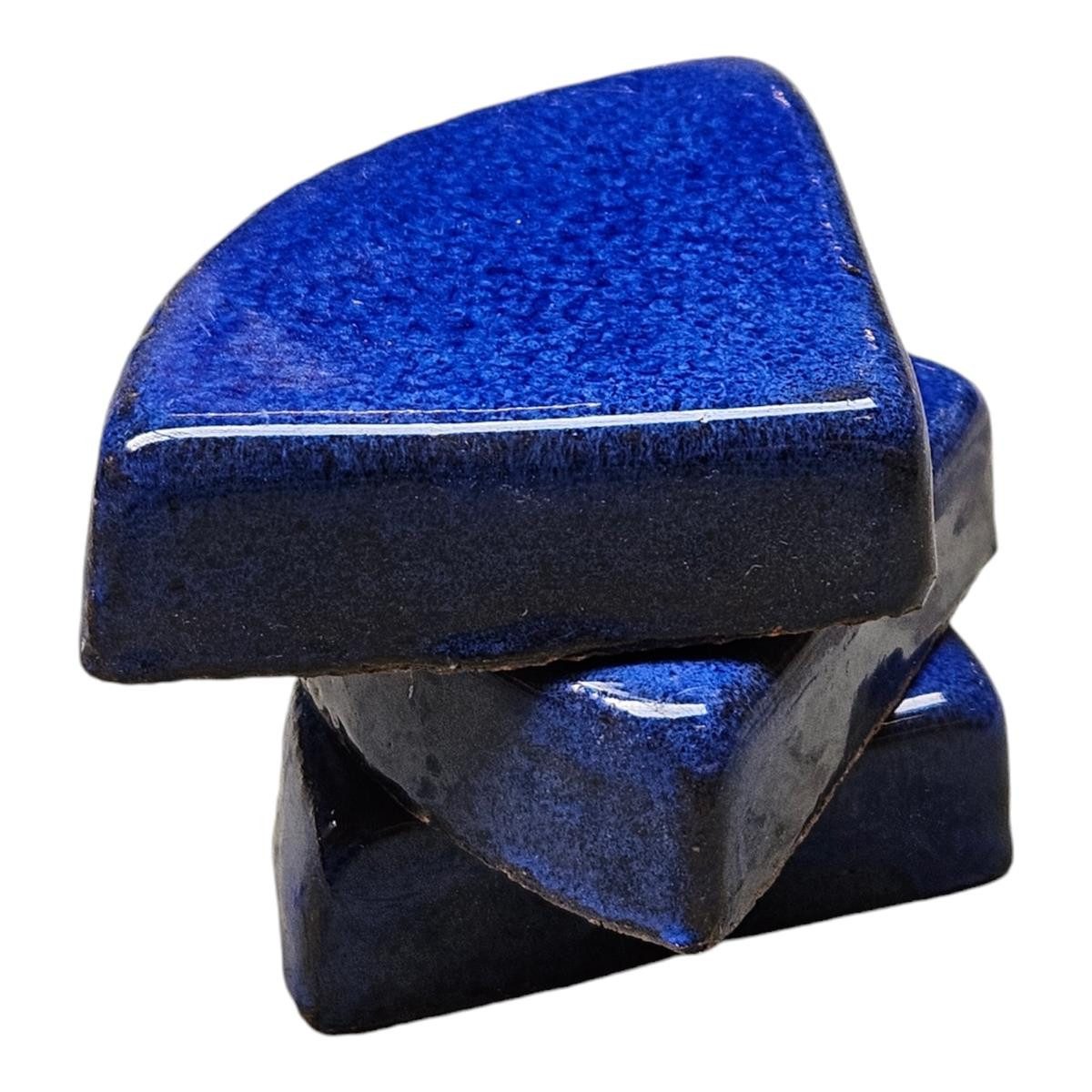 Teramico Blumentopfuntersetzer 3er Set Keramikfüße Royal Blau, Pflanzgefäße schützen vor Staunässe, 100% Frostfest