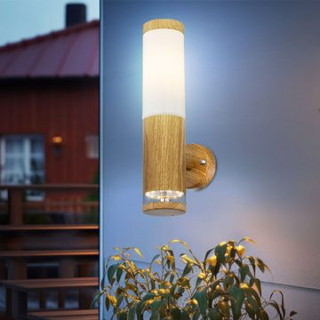 etc-shop LED Wandstrahler, Leuchtmittel inklusive, Kaltweiß, Warmweiß, Neutralweiß, Tageslichtweiß, Farbwechsel, Wandleuchte Aussen Edelstahl LED Außenlampe Garten mit