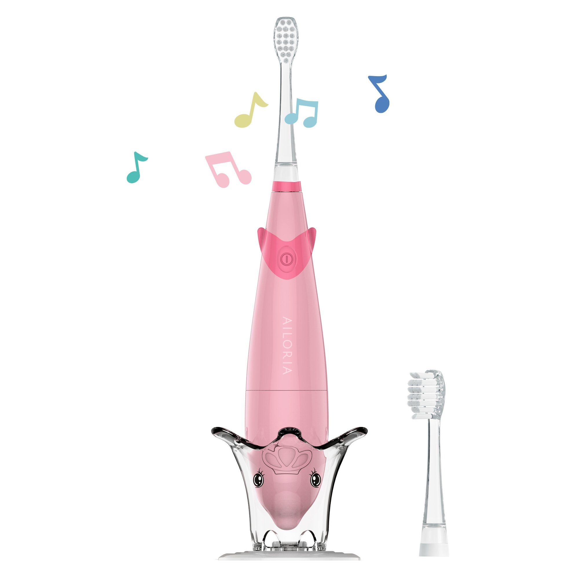 AILORIA Elektrische Kinderzahnbürste BUBBLE BRUSH Kinder-Schallzahnbürste, Schallzahnbürste in buntem Design, LED & Musik für Kinder