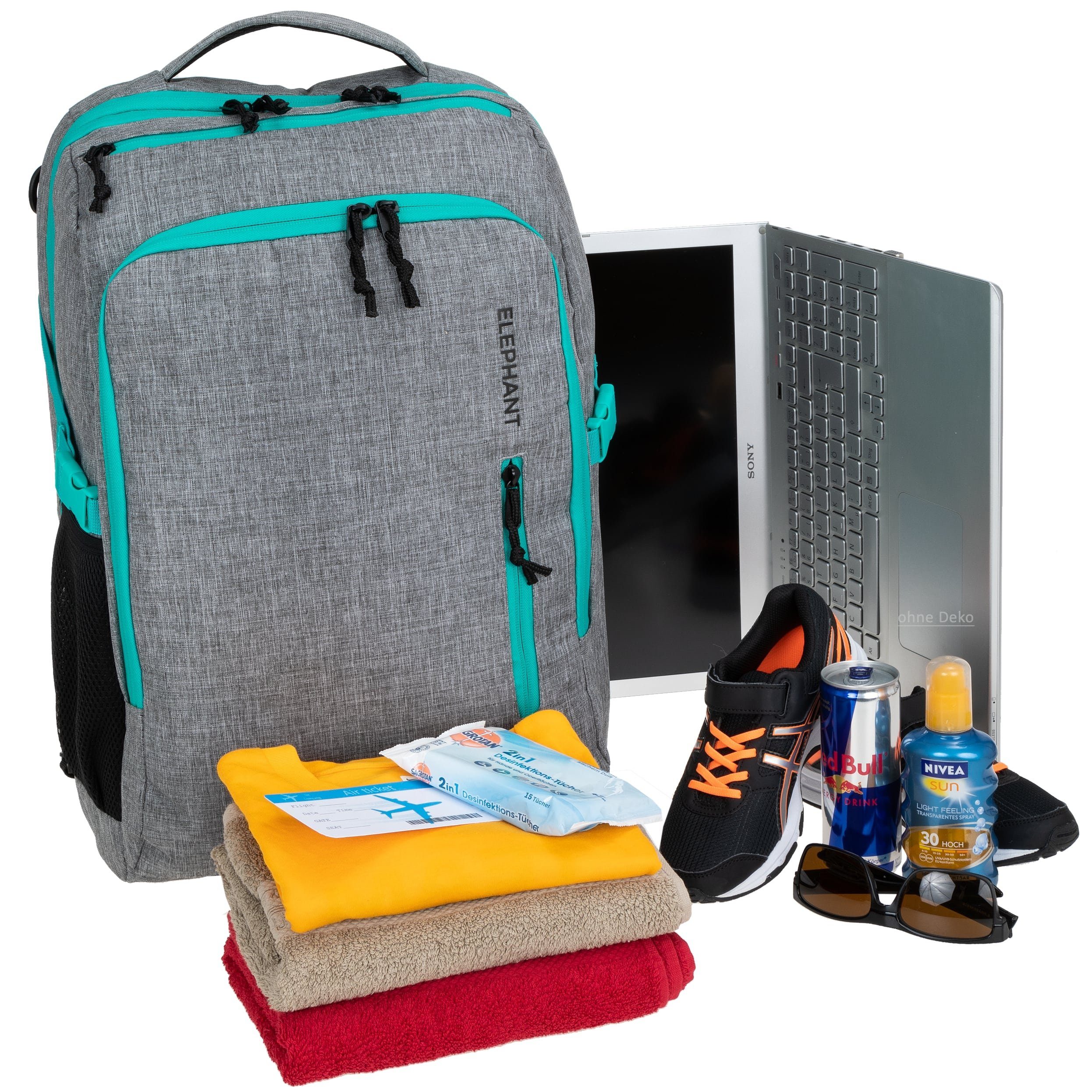 ELEPHANT Reiserucksack Flugzeug Handgepäck Fly Legends 12900, Kabinengepäck IATA Koffer-Rucksack Laptoprucksack Large