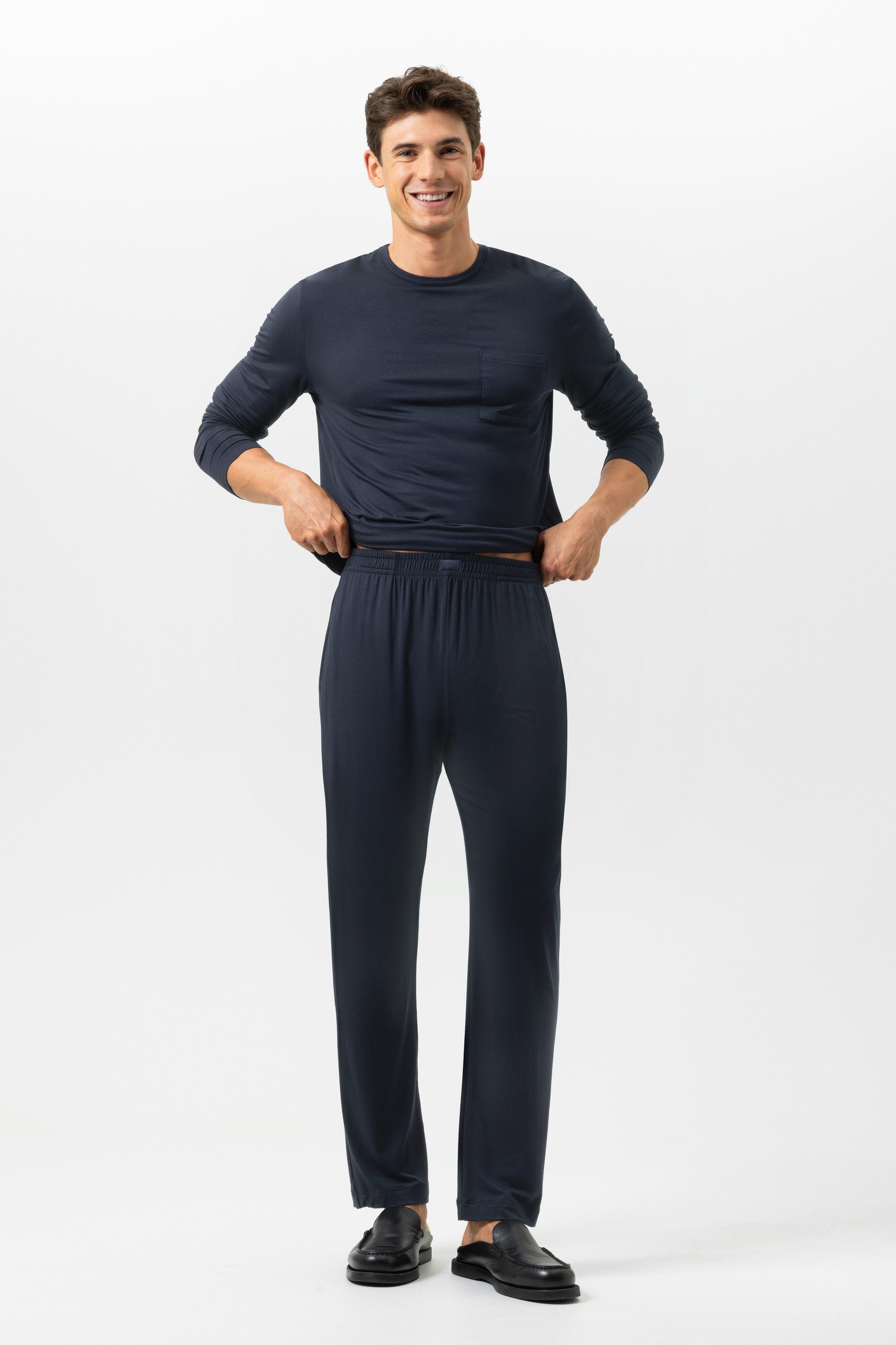 Mey Schlafhose Serie Jefferson Modal Uni (1-tlg) Softe Pyjamahose, Uni, weiches Modal, klassischer Schnitt