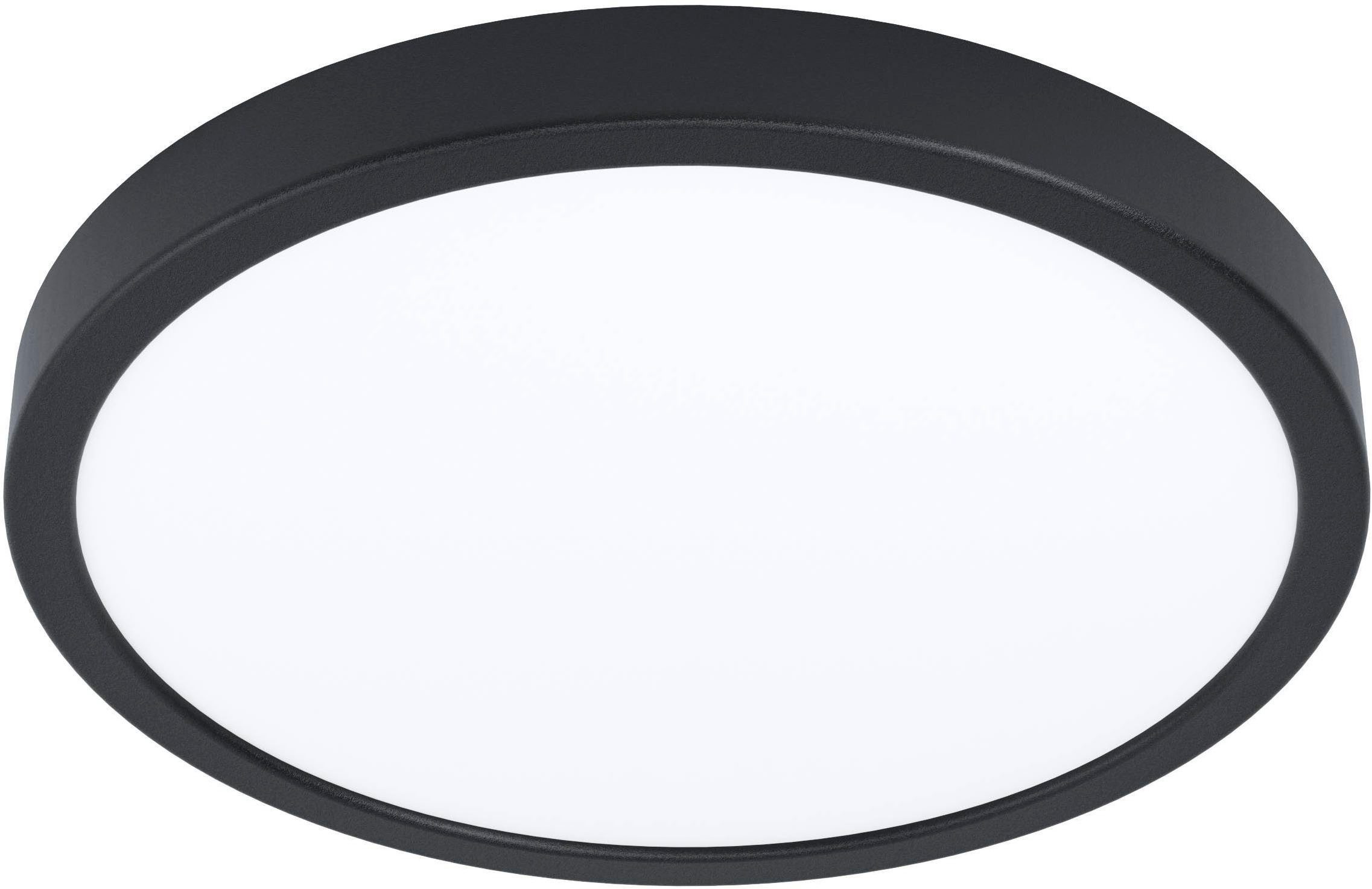 EGLO Aufbauleuchte Fueva 5 Deckenleuchte, Metall und Kunststoff, schwarz, weiß, Lampe, Dimmfunktion, LED fest integriert, Warmweiß, Aufbauleuchte dimmbar, Deckenlampe, LED Aufbaulampe, Lampe Decke