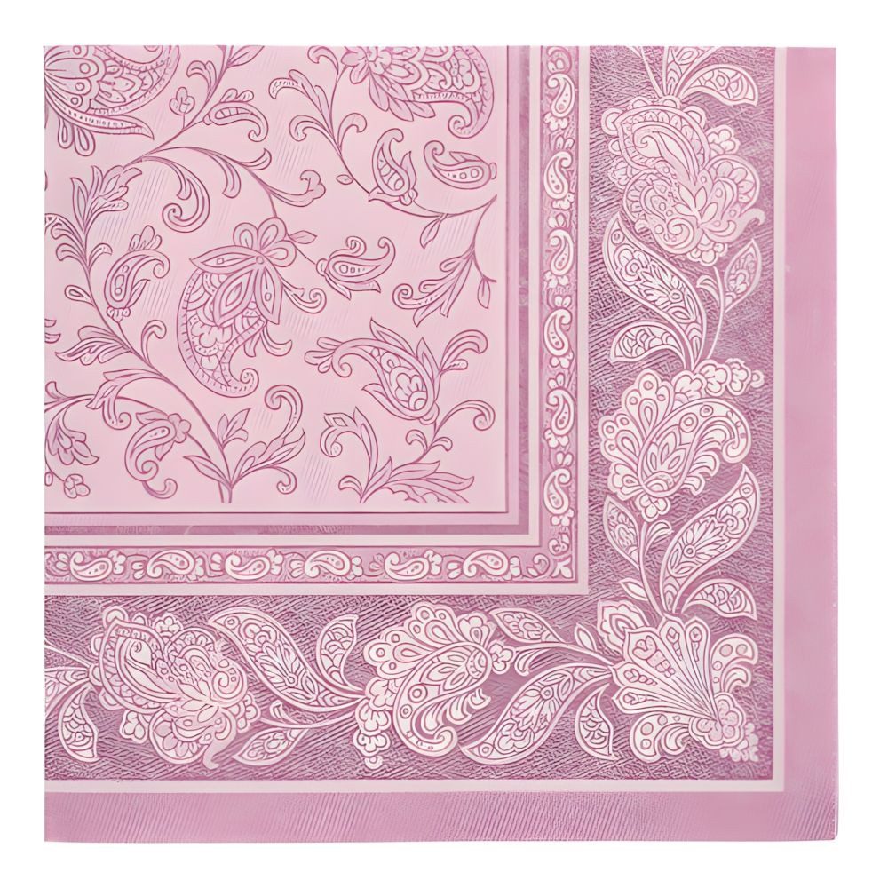 PAPSTAR Papierserviette 50 x Servietten ROYAL Collection 1/4-Falz 40 cm x 40 cm lila Ornaments