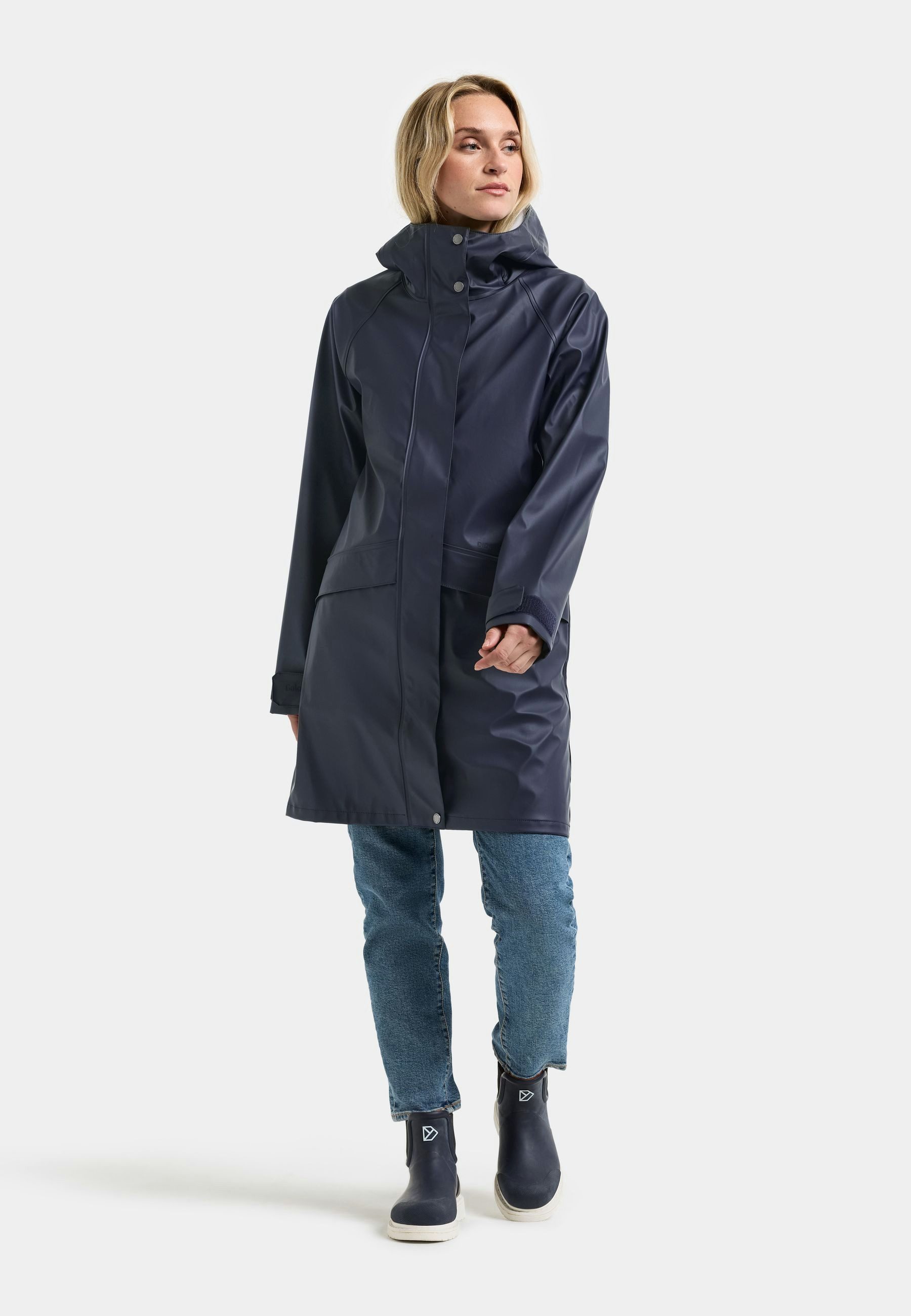 Didriksons Regenmantel Damen Regenjacke Wasserdicht ELLY mit Kapuze mit Taschen