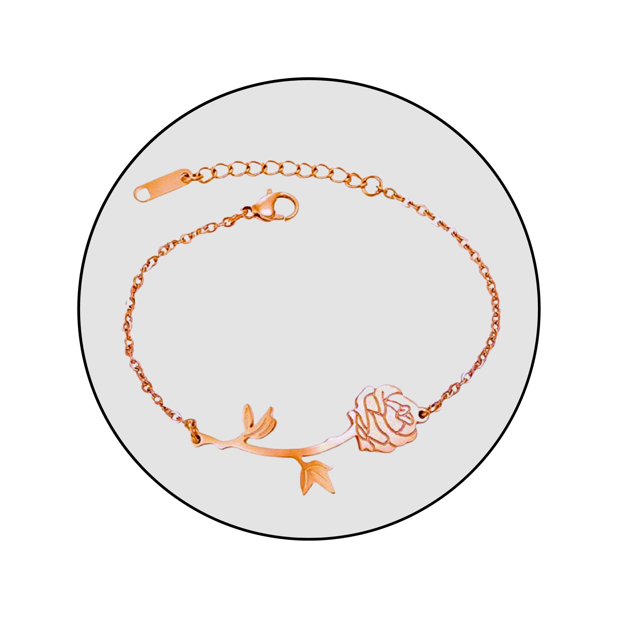 Armband Edelstahl Blume Schmuck Armkette