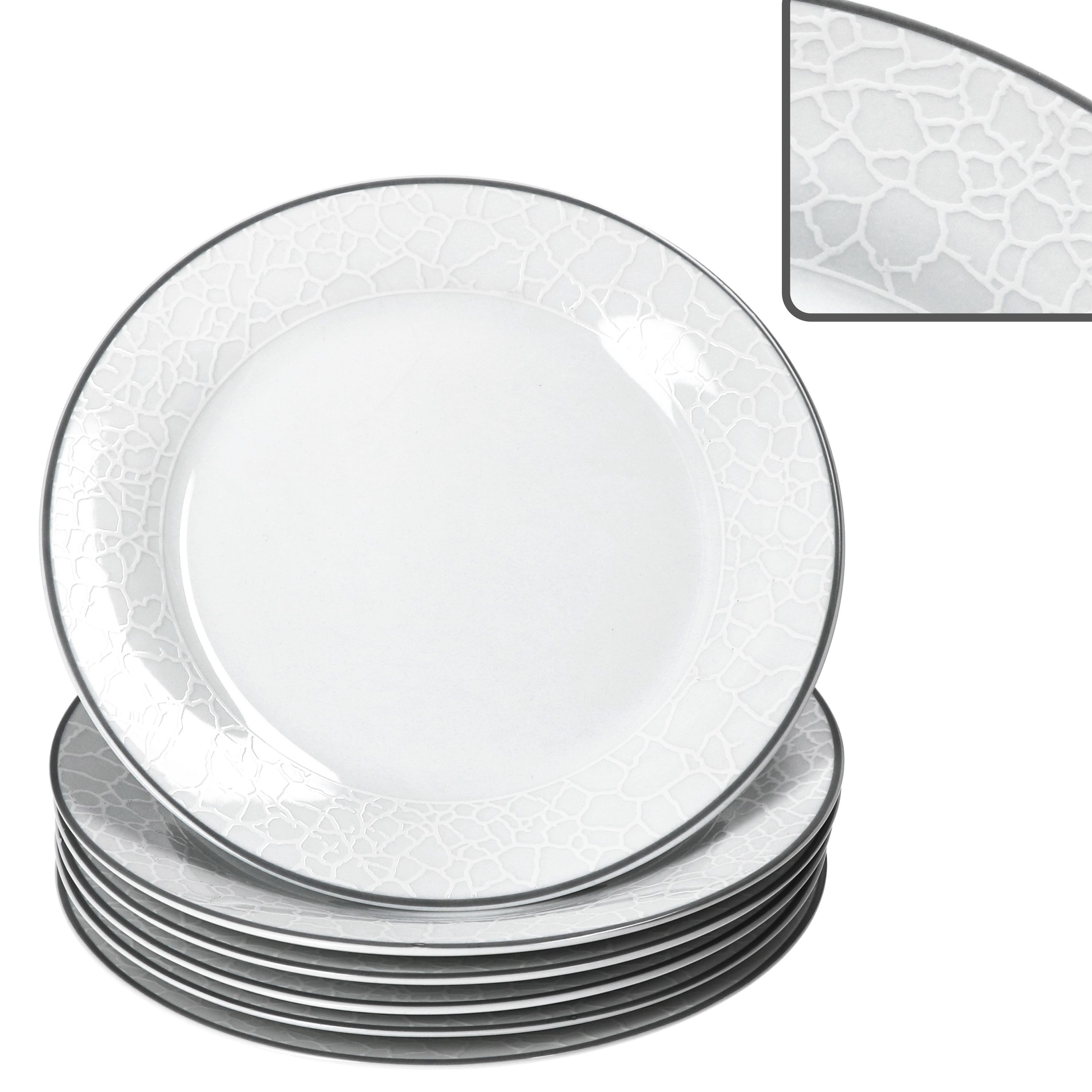MamboCat Frühstücksteller MamboCat 6x Venedig Kuchenteller Ø20,5cm Porzellan Relief Dessert