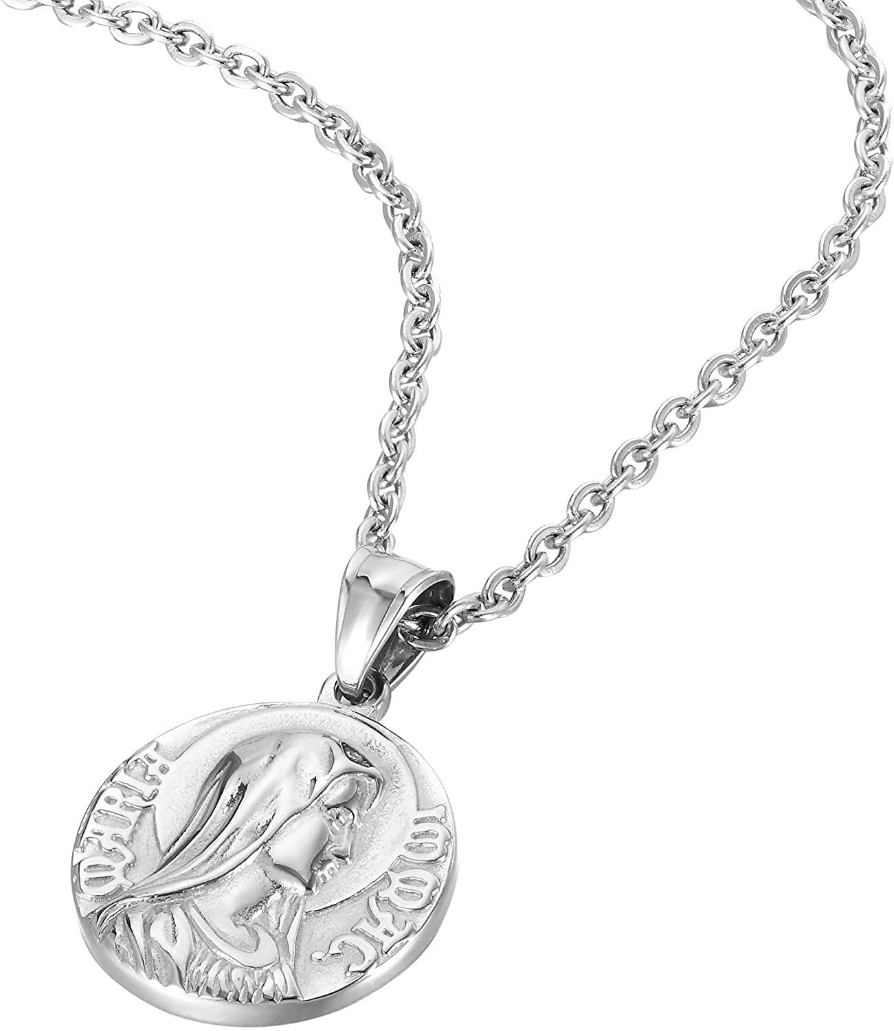 Karisma Kette mit Anhänger Damen Edelstahl Collier Anhänger Halskette - Heilige Maria, CSP1002