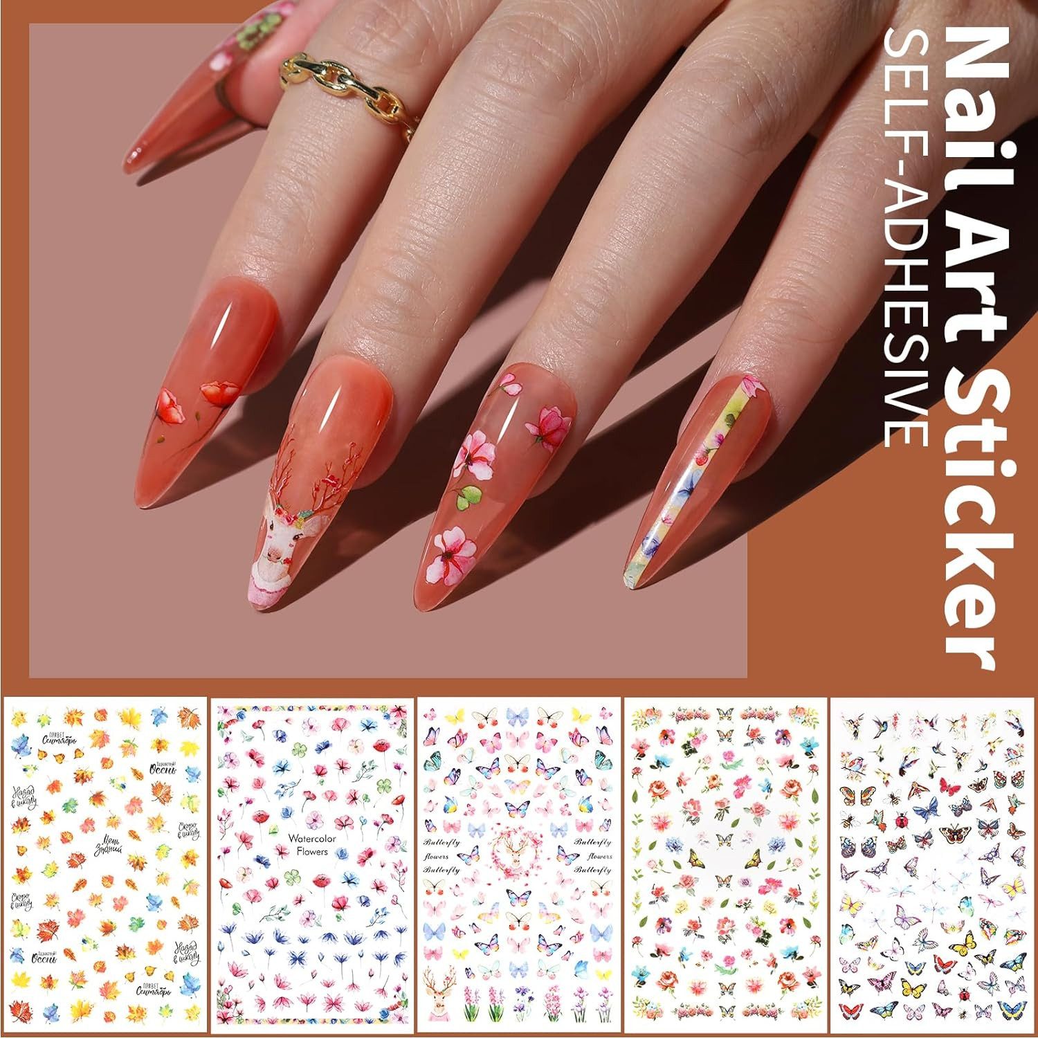 Refined Living Nageldesign Zubehör Nageldesign Set, Nail Art Pinsel Set,Nailart Pinsel & Dekorationen Set, Pinsel Für Gelnägel,Professionelles Nail Art Set 15 Pcs Nagel Pinsel, 5 Blätter Nagelsticker, Schmetterling & Herzenform Nagel Pailletten, Strasssteine Nägel, Blattgold für Nagelkunst und mehr, Nail Art Dekorationen & Nagelpinsel Set, professionelle Studio- Qualitat