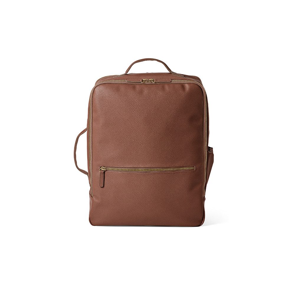 CABBEL Rucksack Rucksack 20L Laptop 17 Zoll recyceltes Leder nachhaltig sehr robust (Rucksack, 1-tlg., Einzelartikel), Dunkelbraun, Recyceltes Leder, 77% Recyclinganteil, 20L Volumen