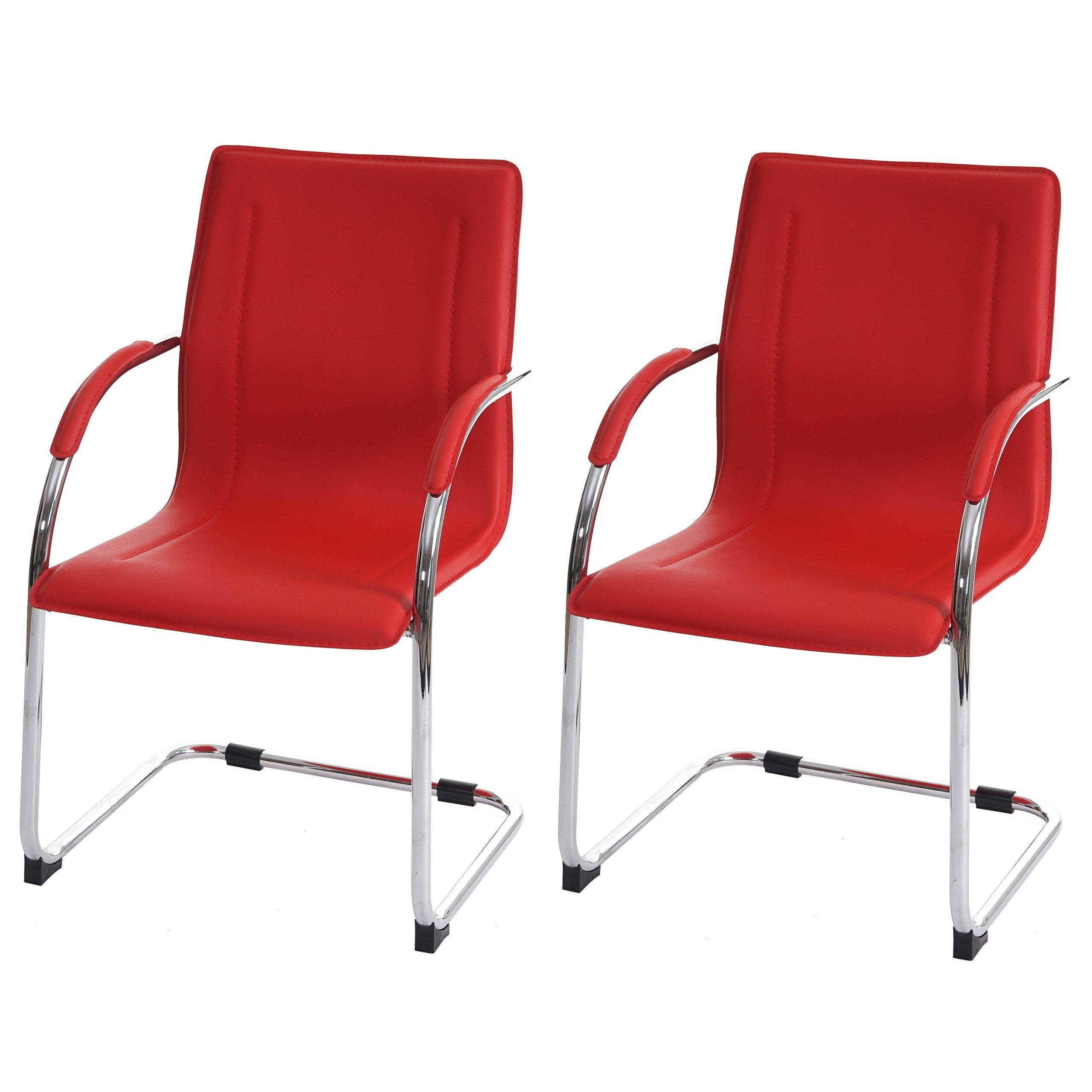 PROREGAL® Besucherstuhl Konferenzstuhl Sammy, HxBxT 93x56x56cm, Sitzhöhe 47cm, Farbe (2 St), bequem mit Armlehnen, stabil, elegant und pflegeleicht