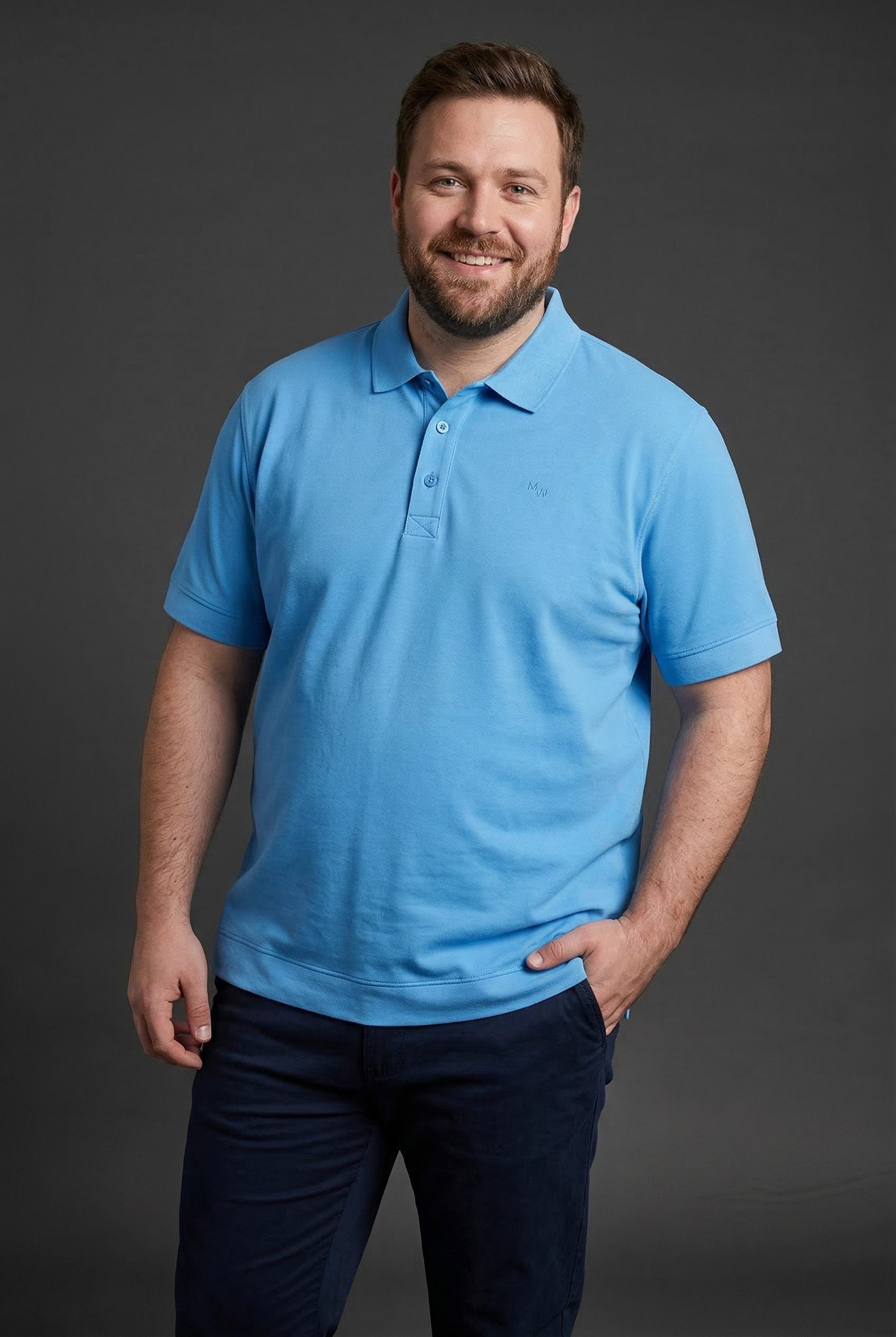 Man's World Plus Poloshirt auch in Grosse Größen bis Gr. 7XL Bauch-Fit Regular Fit Passform, Kurzarm, unifarben, aus Piqué-Material