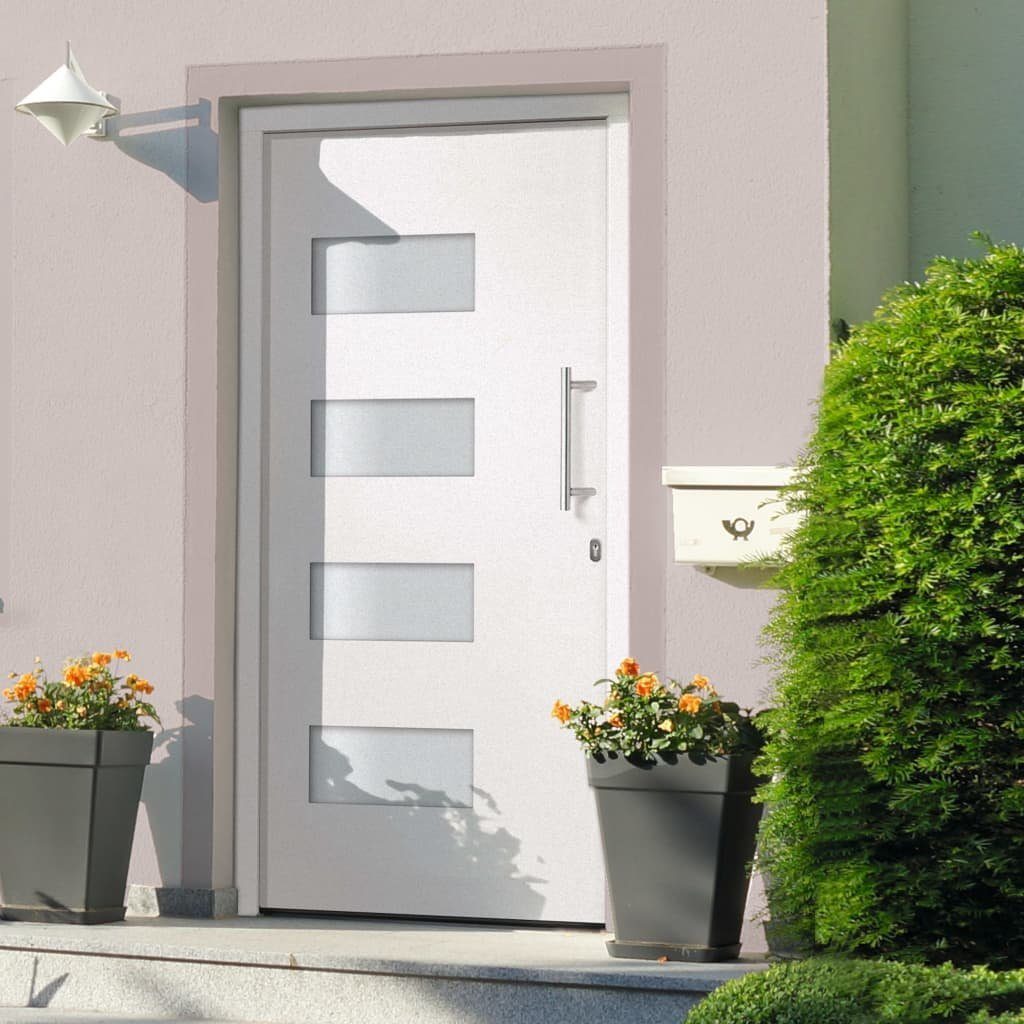 vidaXL Haustür Haustür Aluminium und PVC Weiß 100x200 cm (1-St)