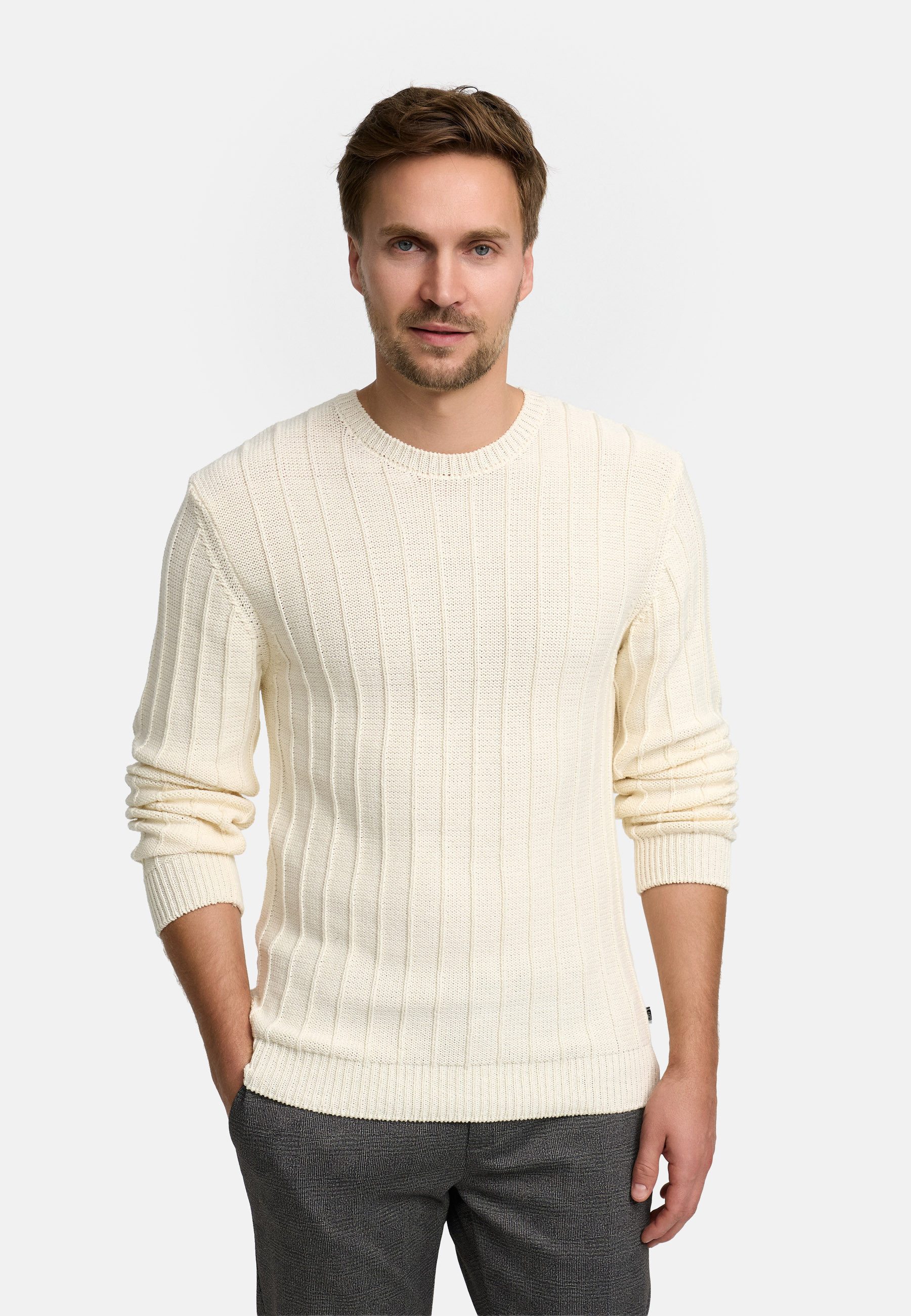 Jeff Strickpullover Herren JFTruman crew Pullover Herrenpullover aus 100 % Baumwolle gefertigt