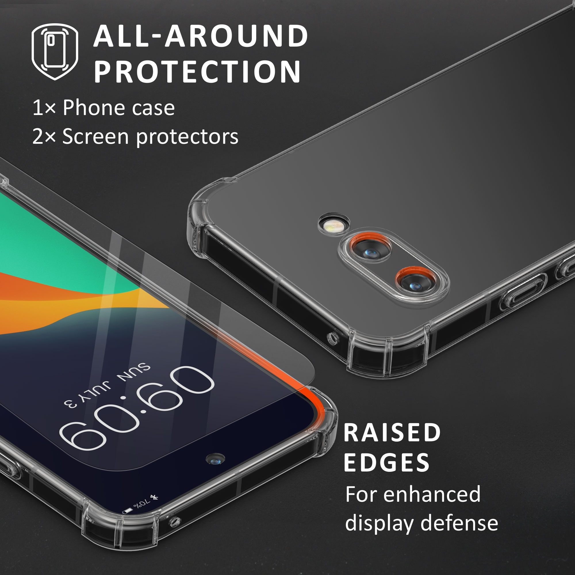 kalibri Handyhülle Hülle für Google Pixel 9a Case, Handyhülle mit 2x Glas Schutz Folie - Cover Handyhülle