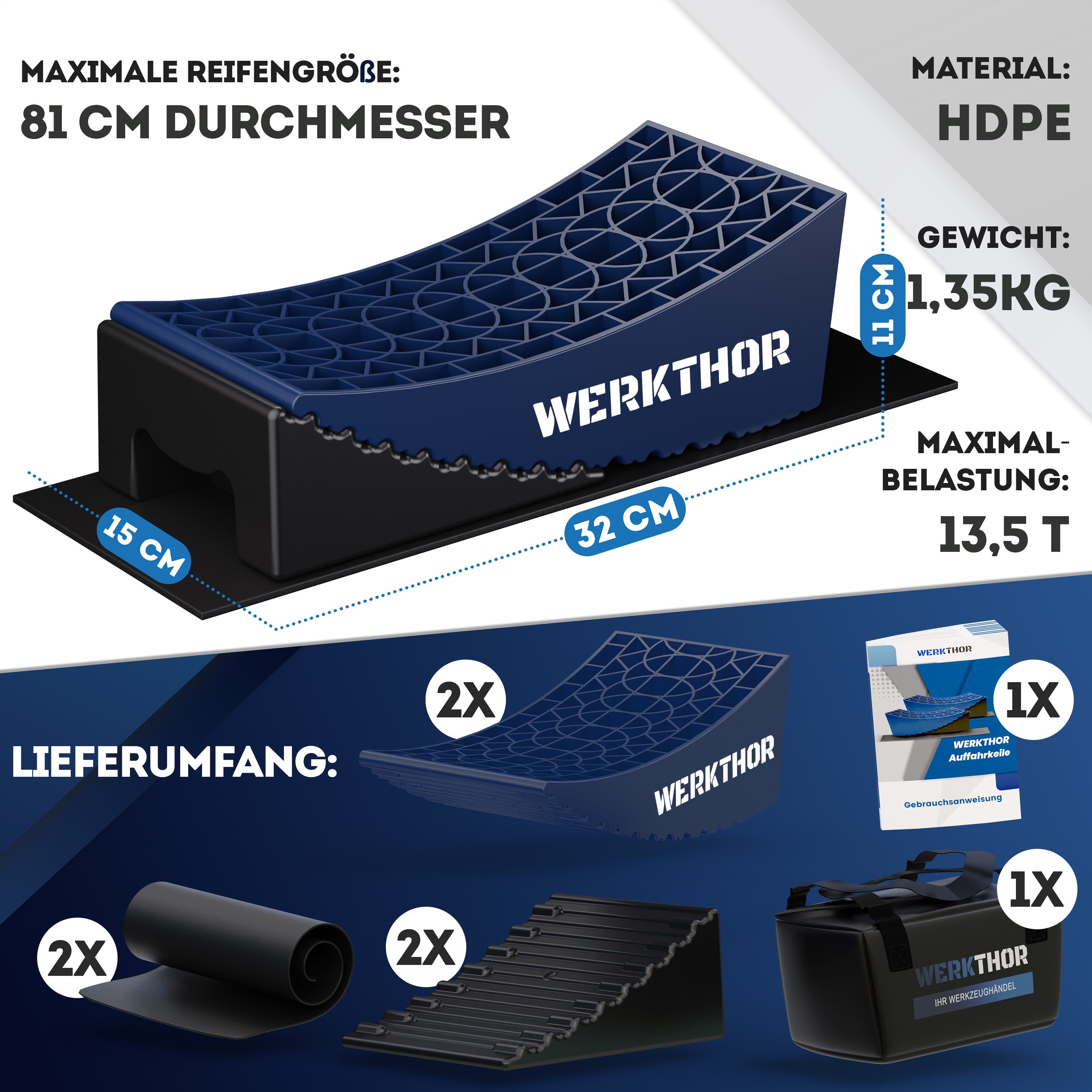 Werkthor Auffahrrampe WERKTHOR Auffahrkeile – [2er Set] [ – Bild 2 von 5