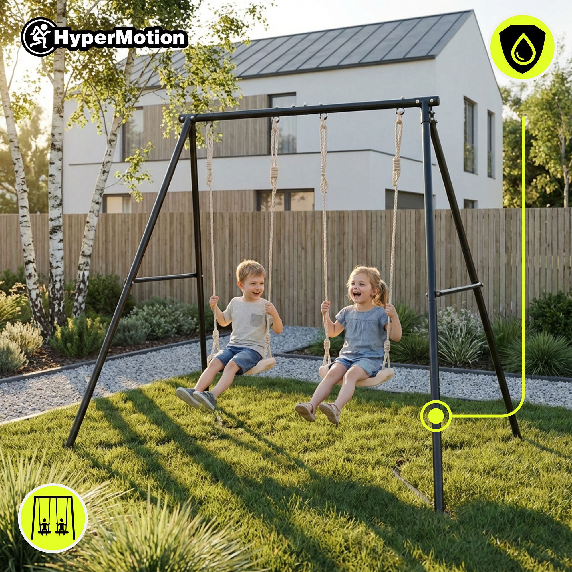 HyperMotion Babyschaukel Mamabrum Baby Gym Holz Spielbogen Ozean Montessori mit Anhängern