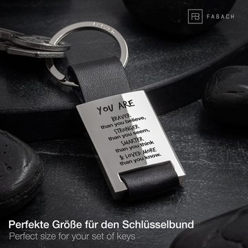 FABACH Schlüsselanhänger Herz Schlüsselanhänger mit Gravur aus Leder - Liebe Geschenk Partner