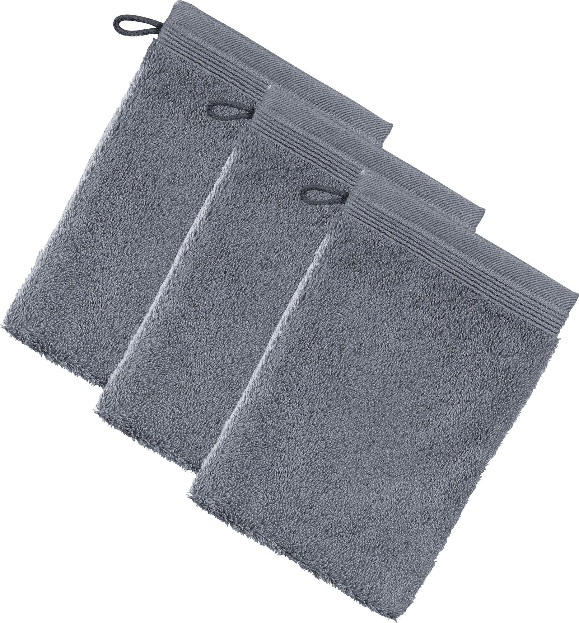 Möve Waschhandschuh Waschhandschuh "Superwuschel" 3er-Pack, Frottier, Walk-Frottier Uni