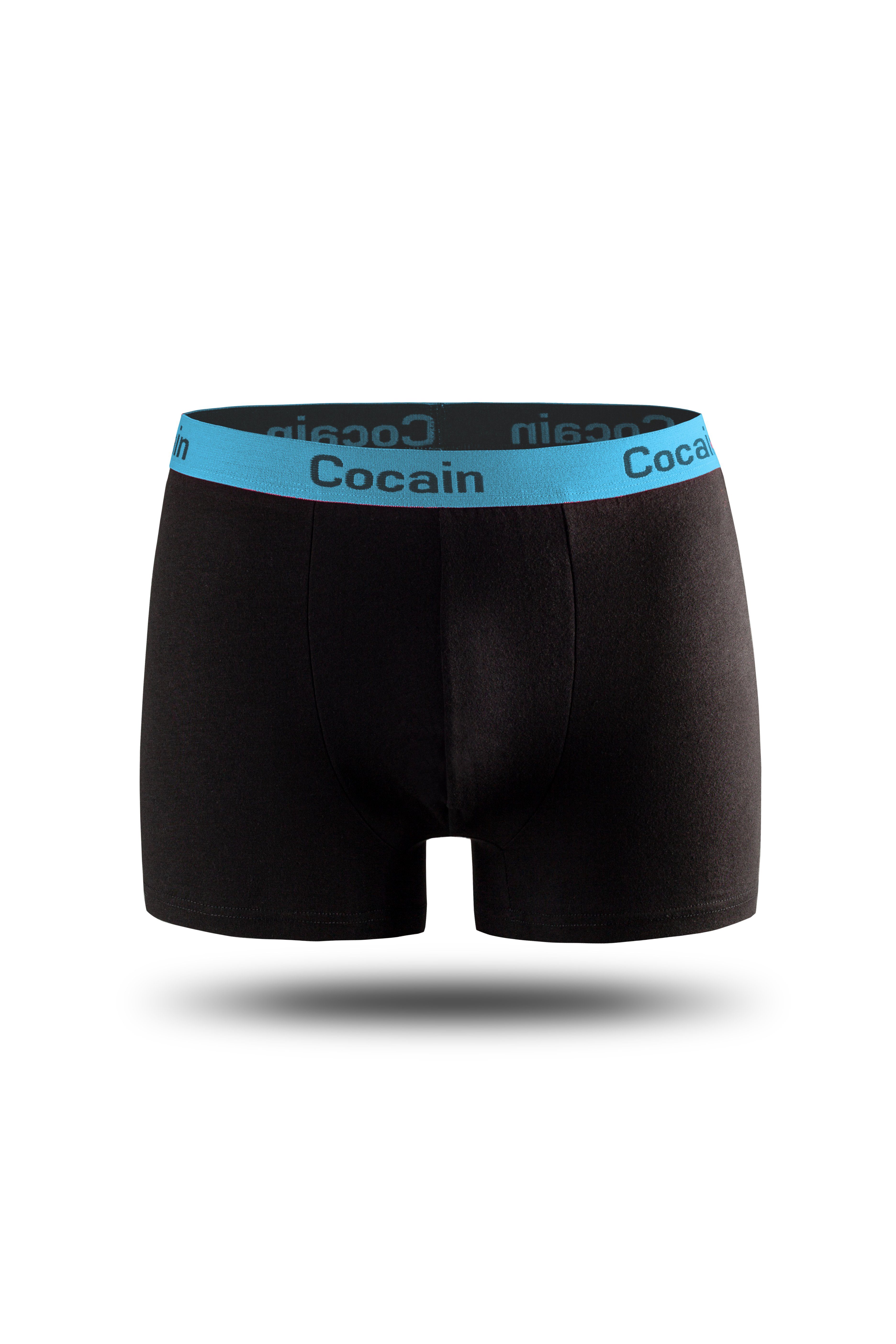 Europa schwarz Cocain Bund farbigem underwear mit (5-St., Herren Spitzenqualität Bund Boxershorts Logoschriftzug aus Boxershorts 5er-Pack) am