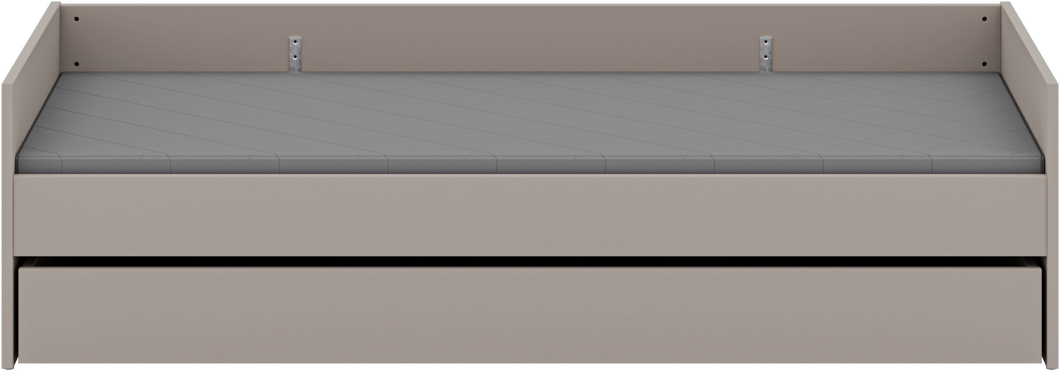 YUNY by PAIDI Kinderbett BROTHER STU mit Bettkasten, Jugendliege, bietet extra Stauraum oder zweite Liegefläche, Kojenliege Taupe