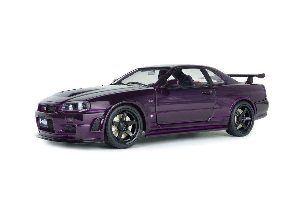 Solido Modellauto Nissan Skyline R34 GT-R Z Tune 1999 lila, Maßstab 1:18