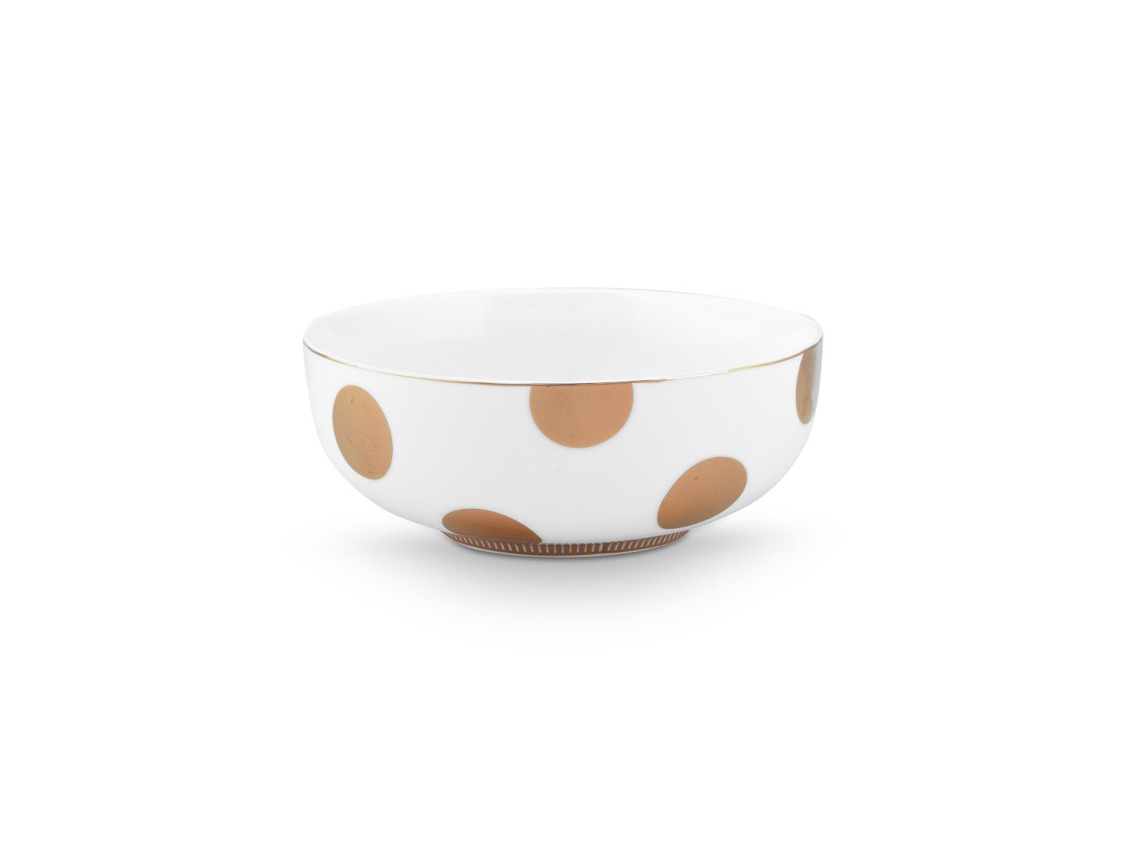 PiP Studio Schale Dot Delight Bowl weiß-gold 15cm, Porzellan, (Bowls)