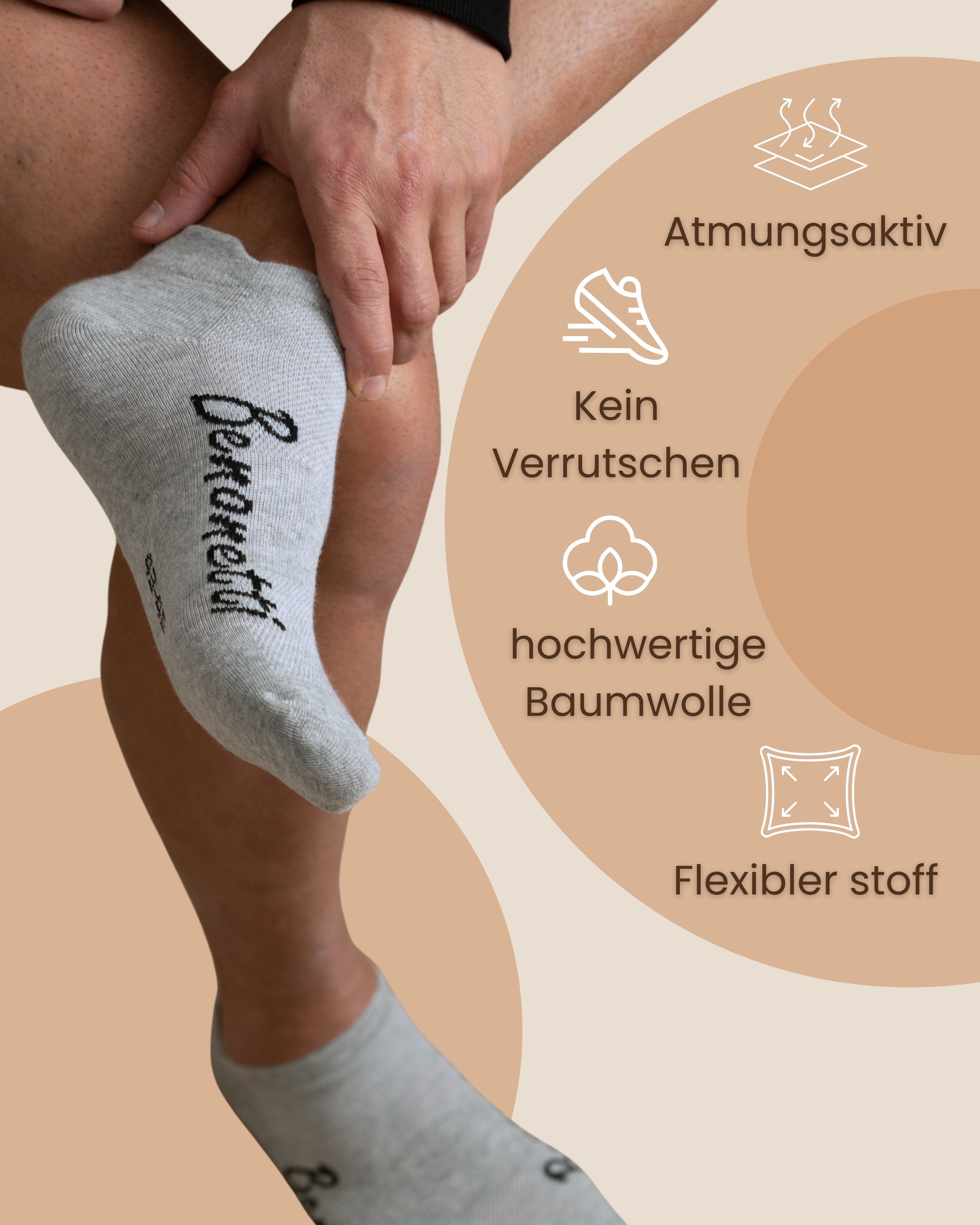 Benonetti Sneakersocken Damen & Herren aus Baumwolle – kurze Socken mit Fersenschutz (Packung, 3-Paar)