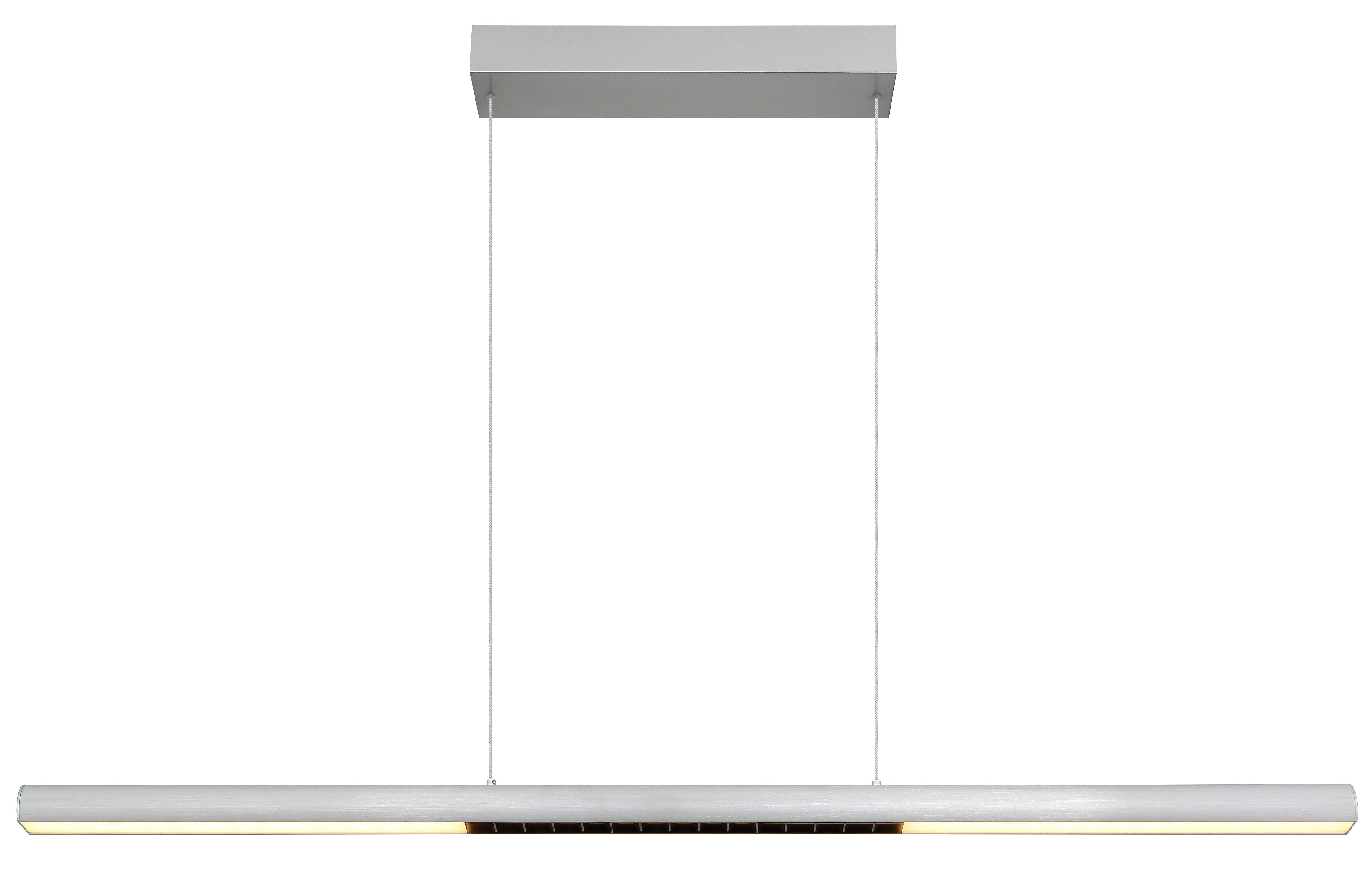 GLOBO LIGHTING Hängeleuchte CODY, LED fest integriert, Warmweiß, Hängeleuchte Aluminium gebürstet, Opal, Soft-Lift, LED 24W