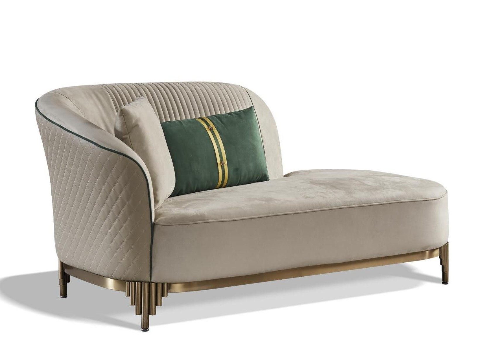 Xlmoebel Recamiere Modernes Textil-Komfort-Luxus-Liegen-Set mit Relaxliege, Hergestellt in Europa