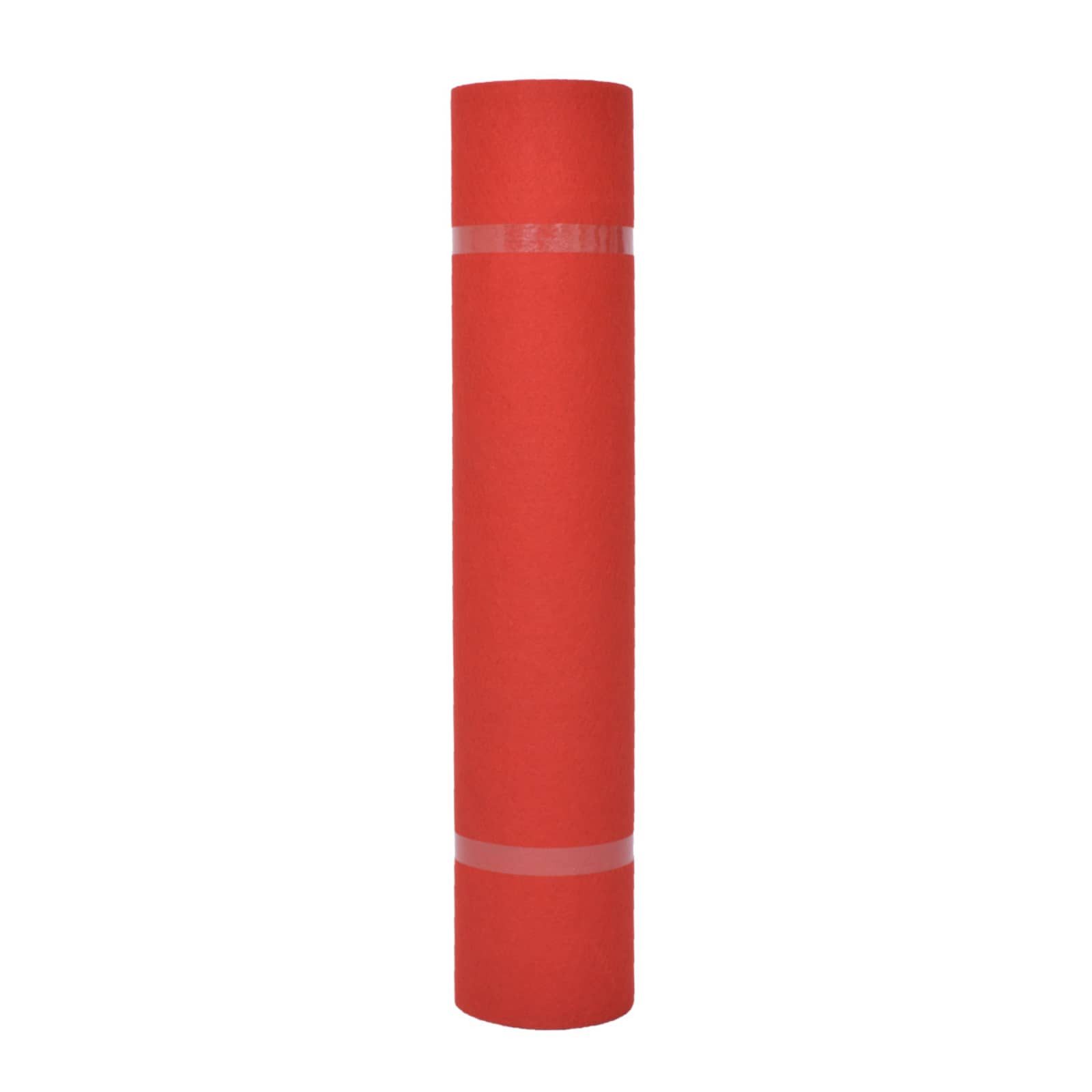 vidaXL Fußmatte Teppich Uni Rot 1 x 24 m Stoff, Hütte