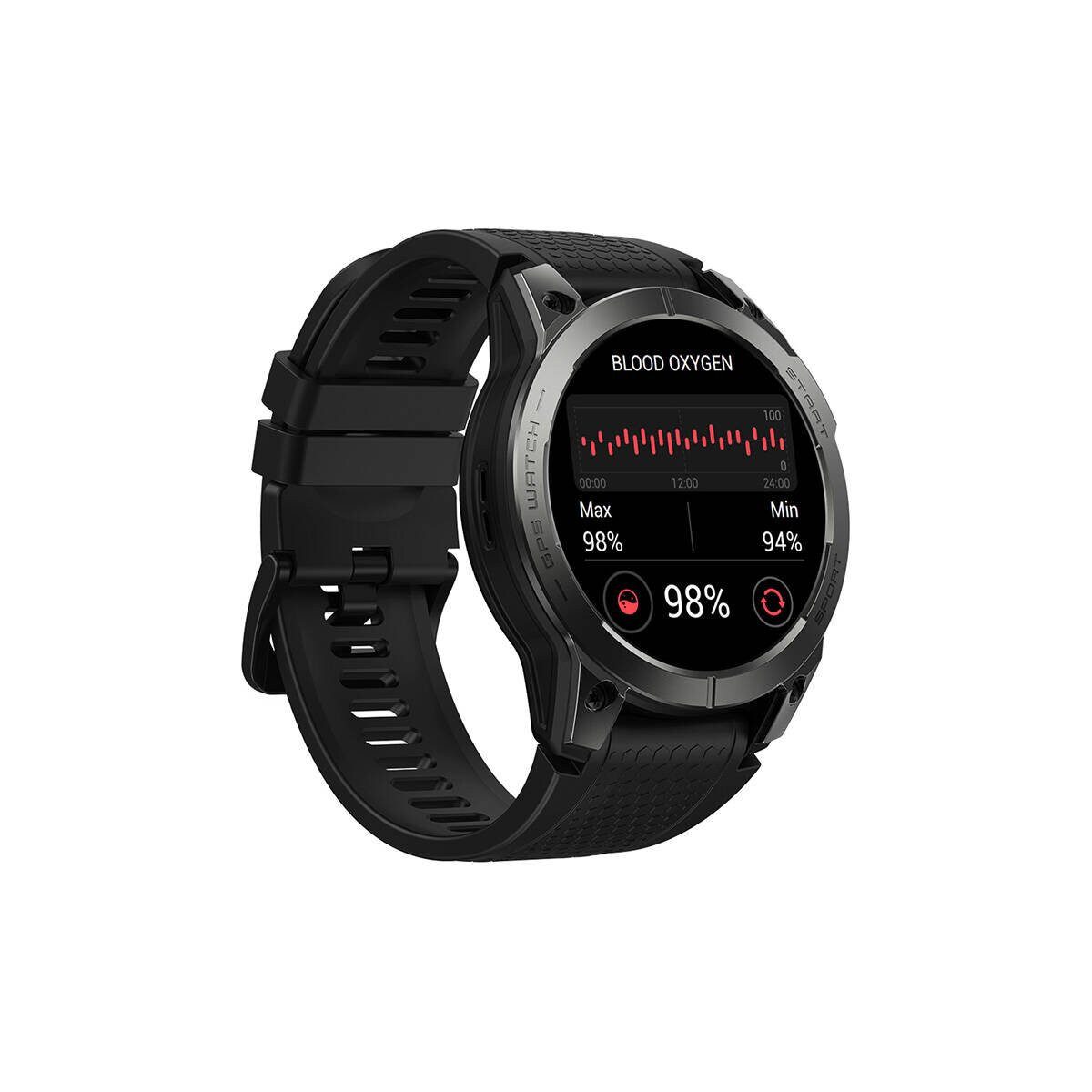 Zeblaze Zeblaze Stratos 3 Pro Smartwatch AMOLED GPS Schwarz Smartwatch, 1-tlg.