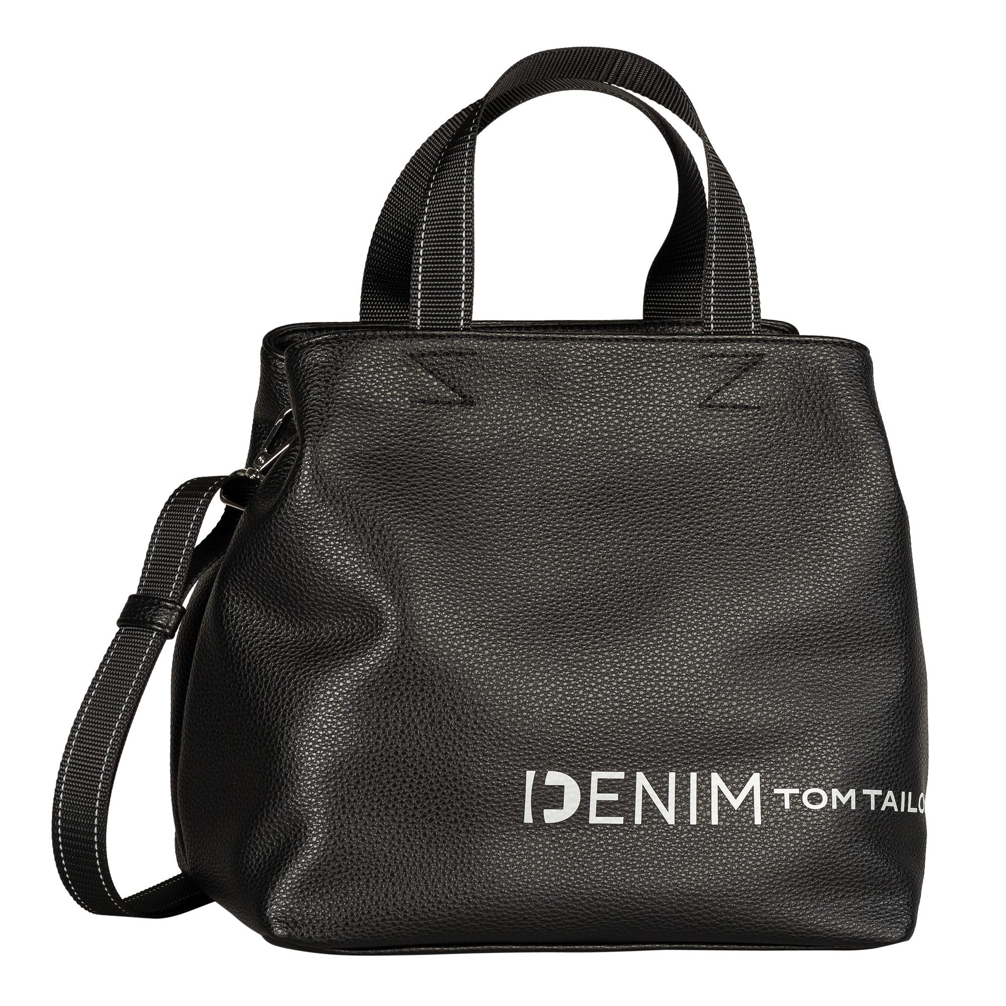 TOM TAILOR Denim Shopper Marlow, griffig leichtes Lederimitat mit reflektierendem Logo und Zierlinien