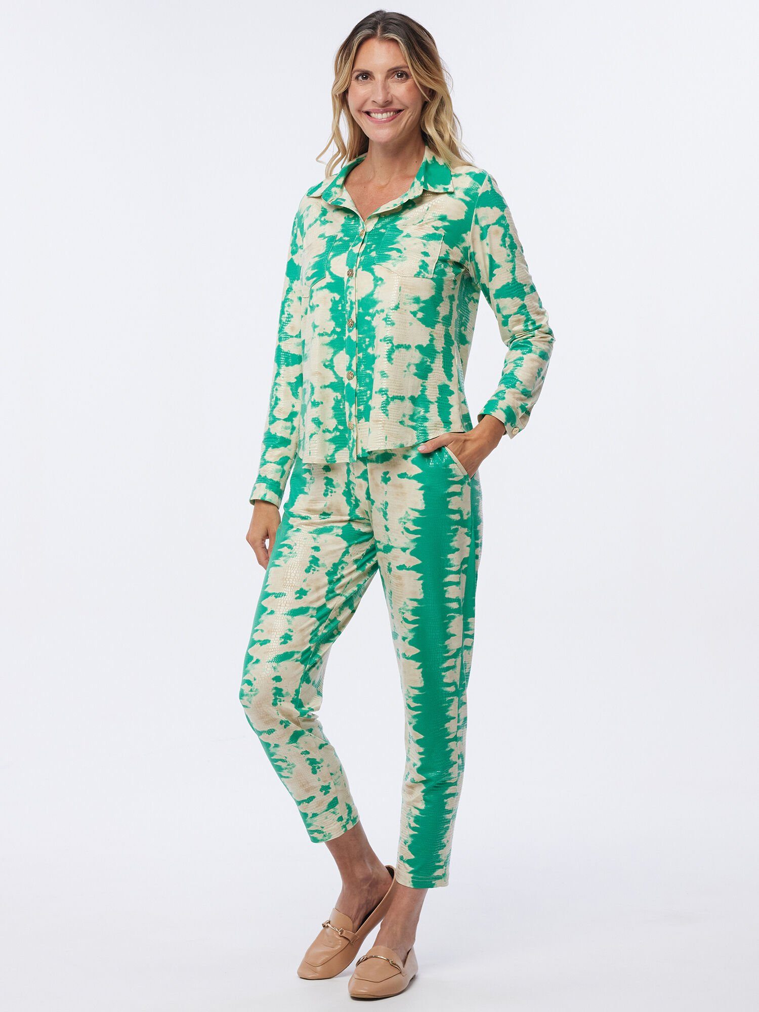 MONACO blue Hemdjacke Jackenhemd mit faszinierender Batikoptik