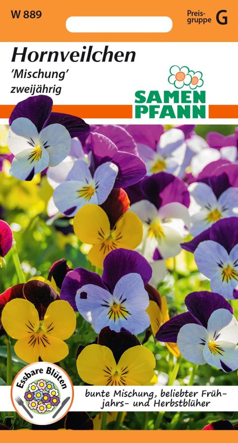 SAMEN PFANN Blumensamen Hornveilchen, Mischung - Hornveilchen-Samen Saatgut Samen, Viola cornuta