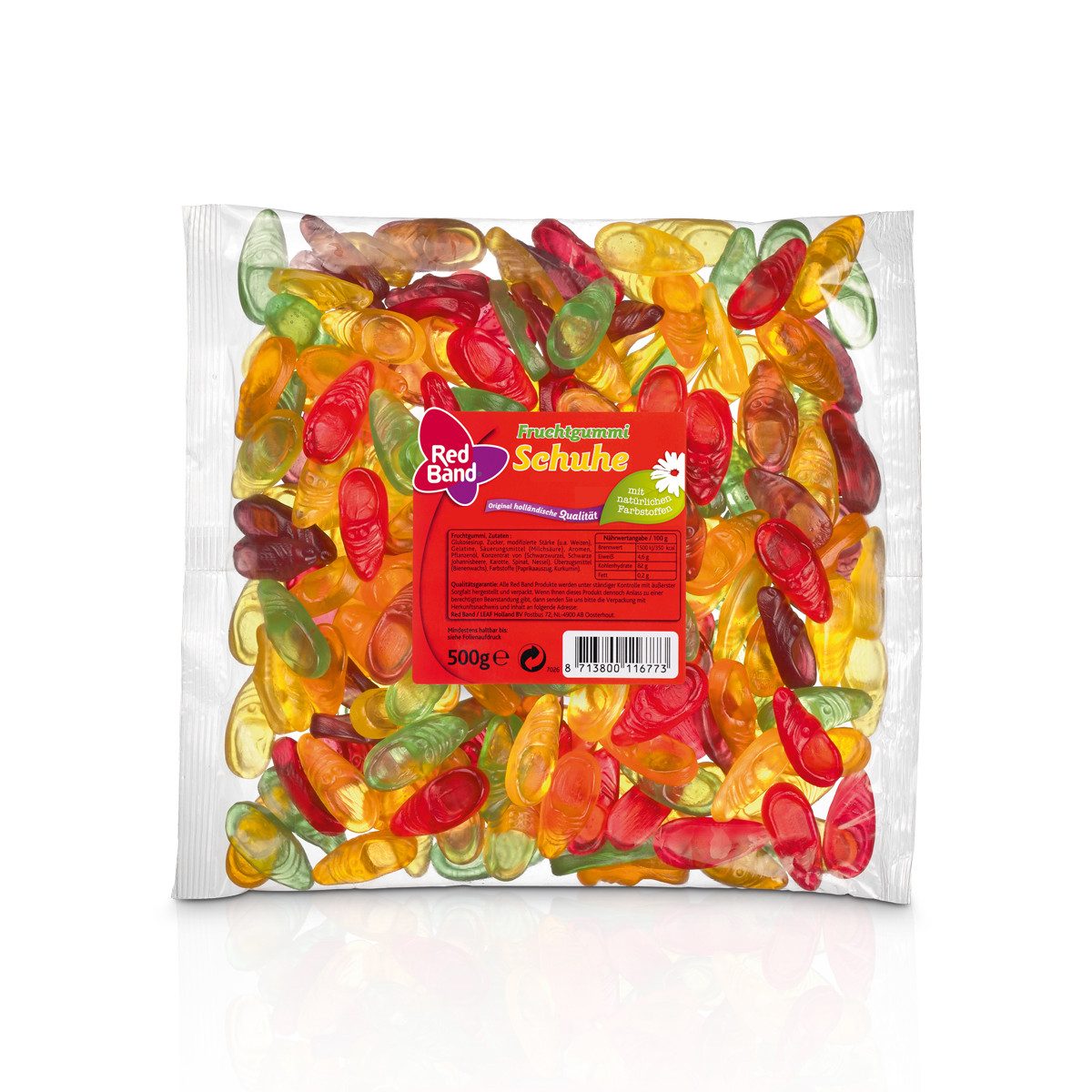 Red Band Süßigkeit, Red Band Fruchtgummi Schuhe fruchtig süß 5fach sortiert 500g