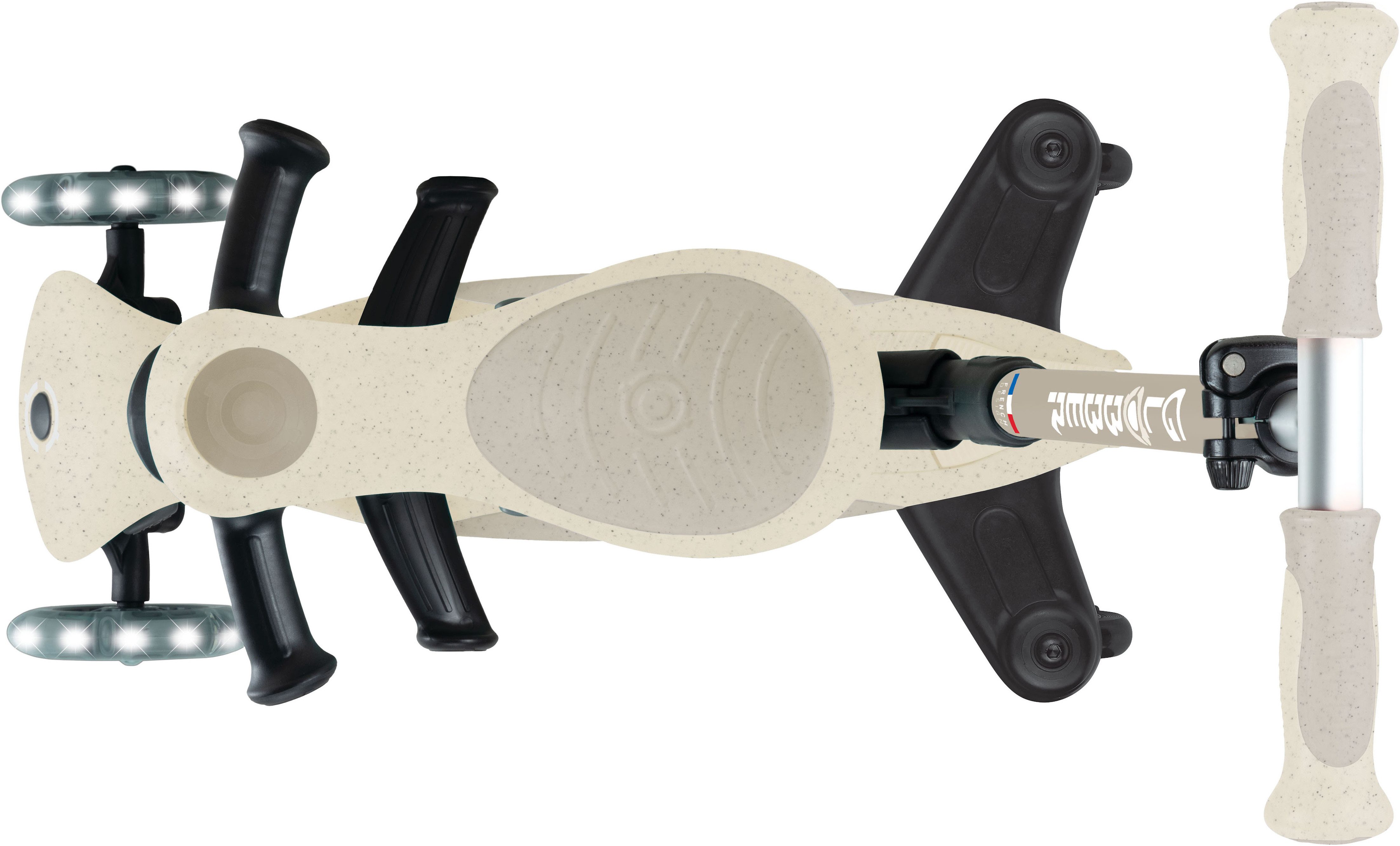 Globber Tretroller GO-UP DELUXE LIGHTS ECO 360, mit Leuchtrollen, Aufsitzrad mit Schubstange, Laufrad und Scooter